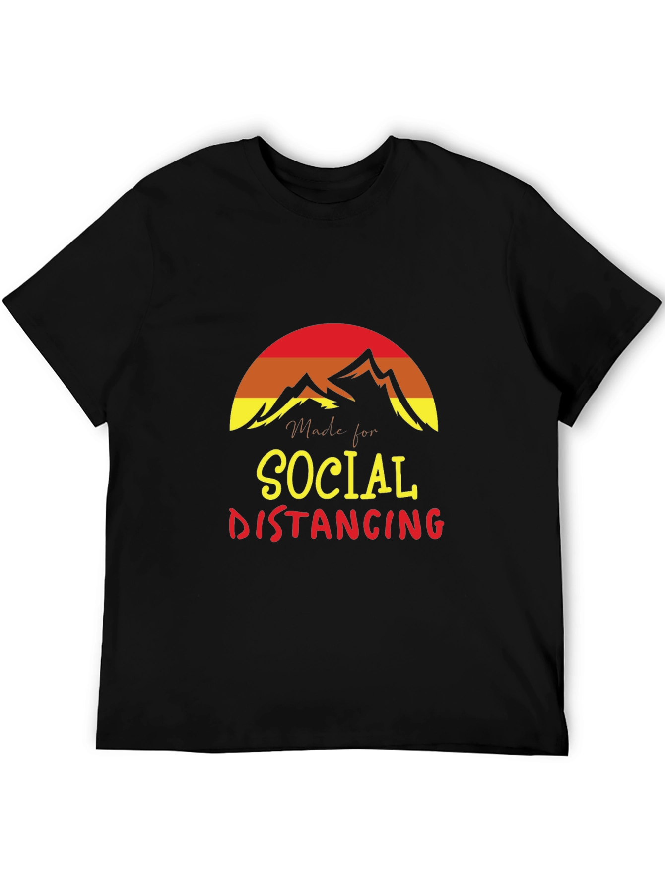 Social Distancing Graphic T-Shirt - Mountain Sunset Design