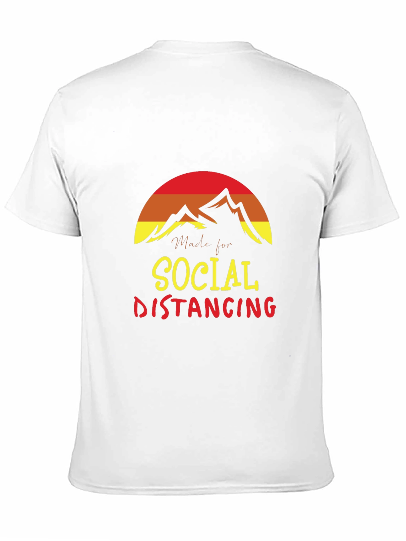 Social Distancing Graphic T-Shirt - Mountain Sunset Design