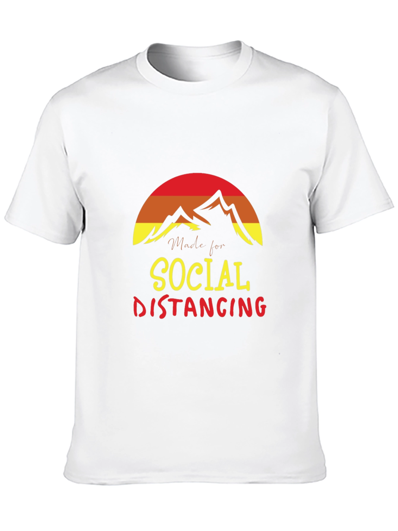 Social Distancing Graphic T-Shirt - Mountain Sunset Design