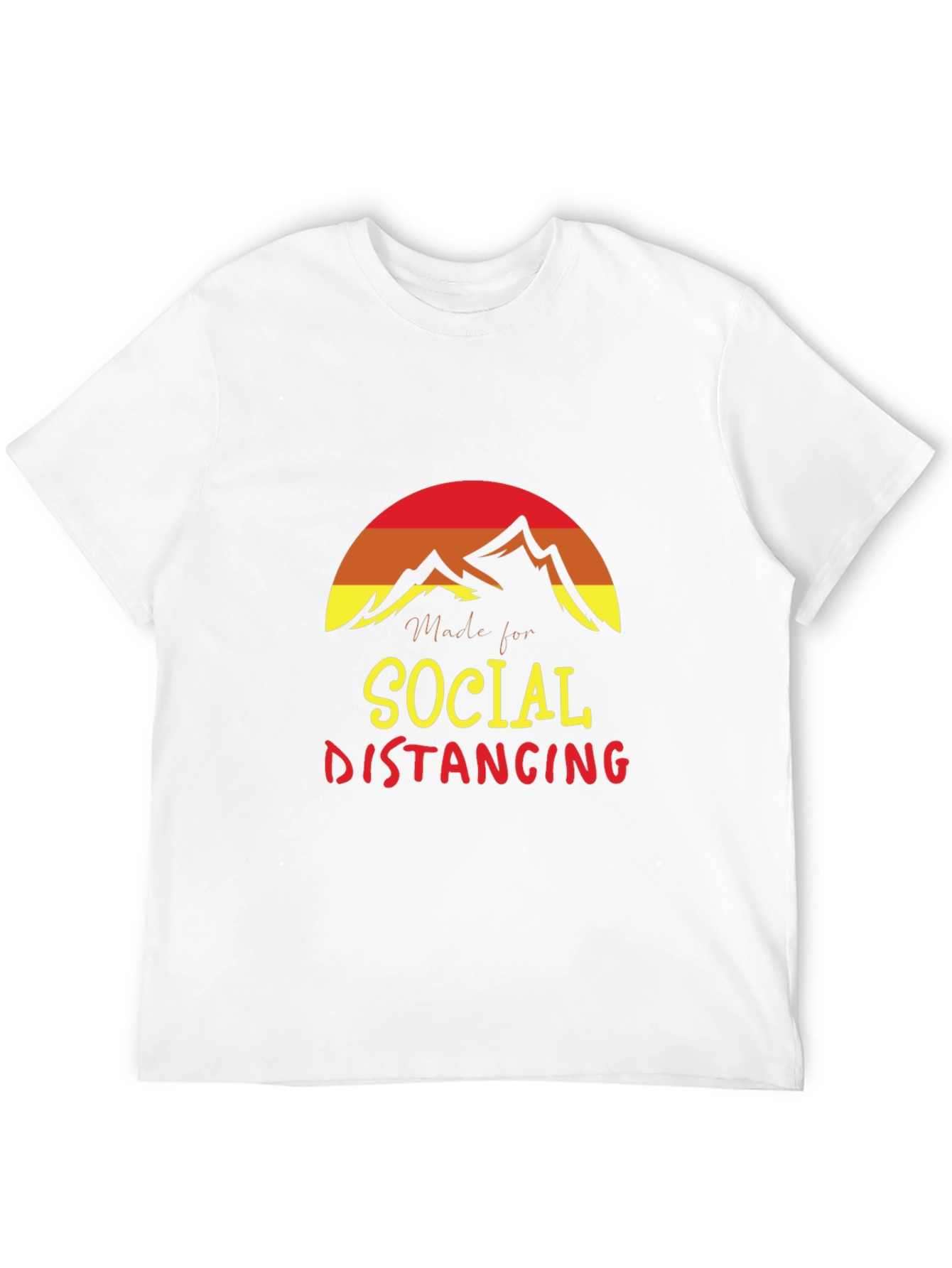 Social Distancing Graphic T-Shirt - Mountain Sunset Design