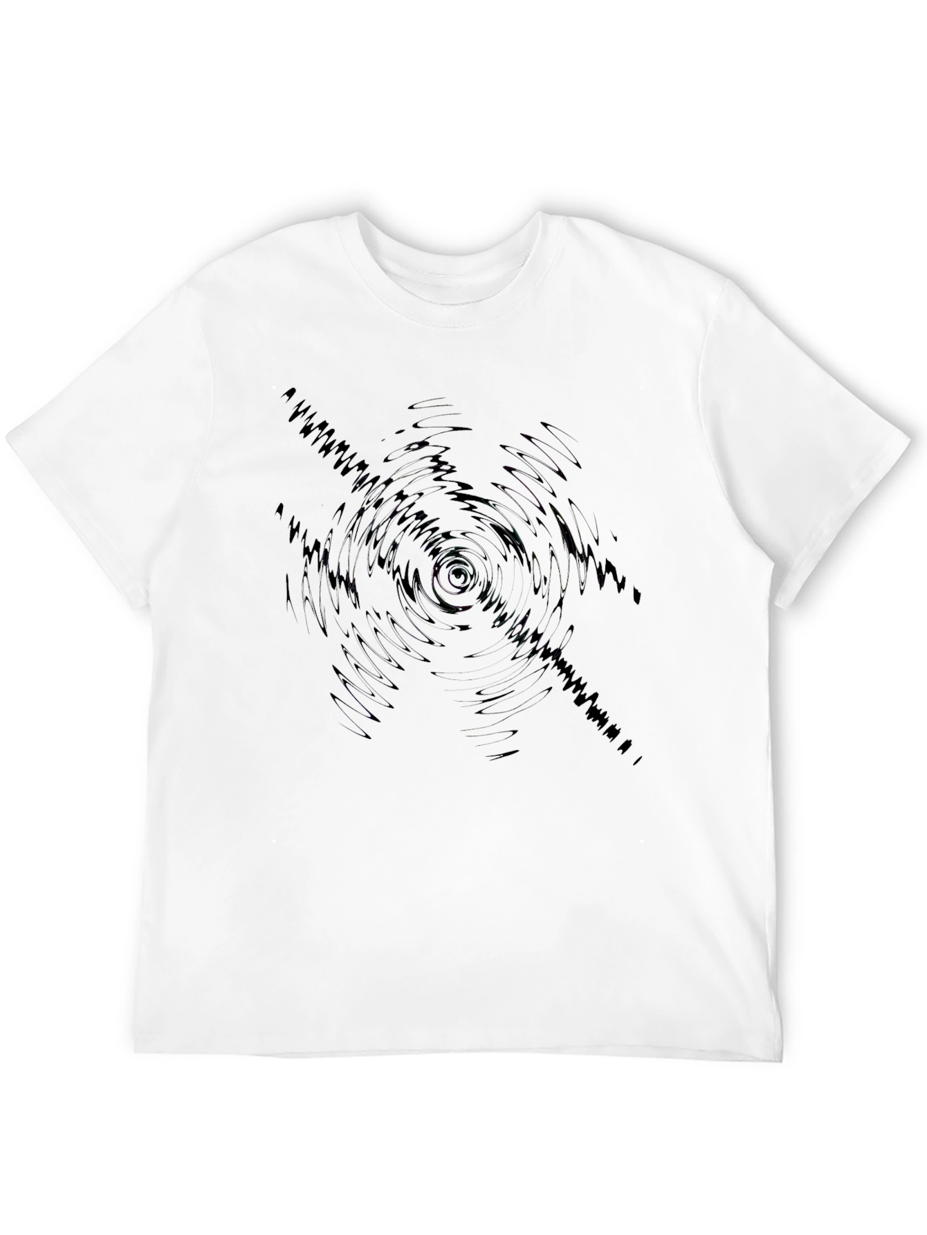 Abstract Ripple Graphic Black T-Shirt