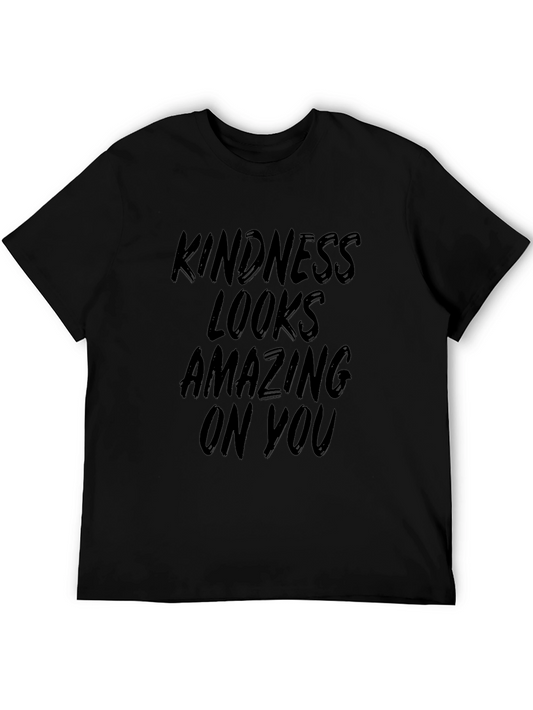 Kindness Looks Amazing Black Graphic Tee