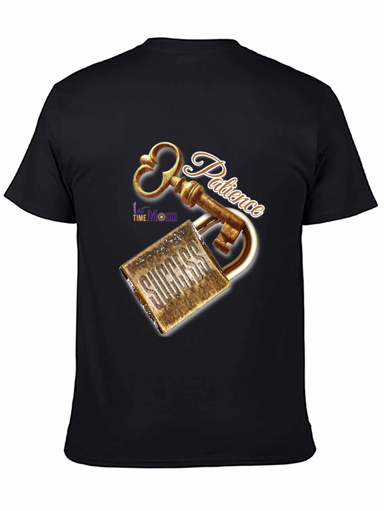 Patience Key to Success Black Graphic T-Shirt