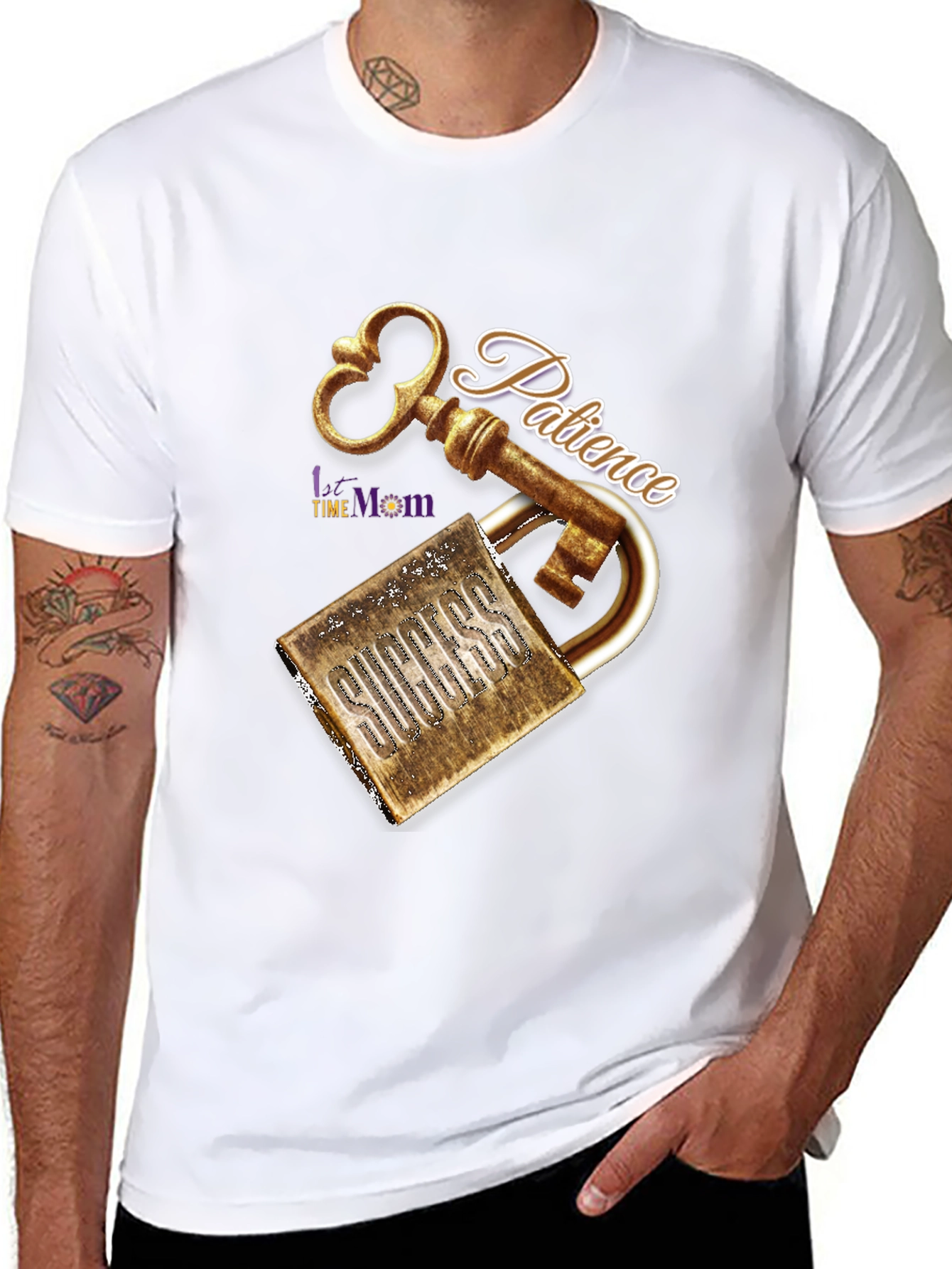 Patience Key to Success Black Graphic T-Shirt