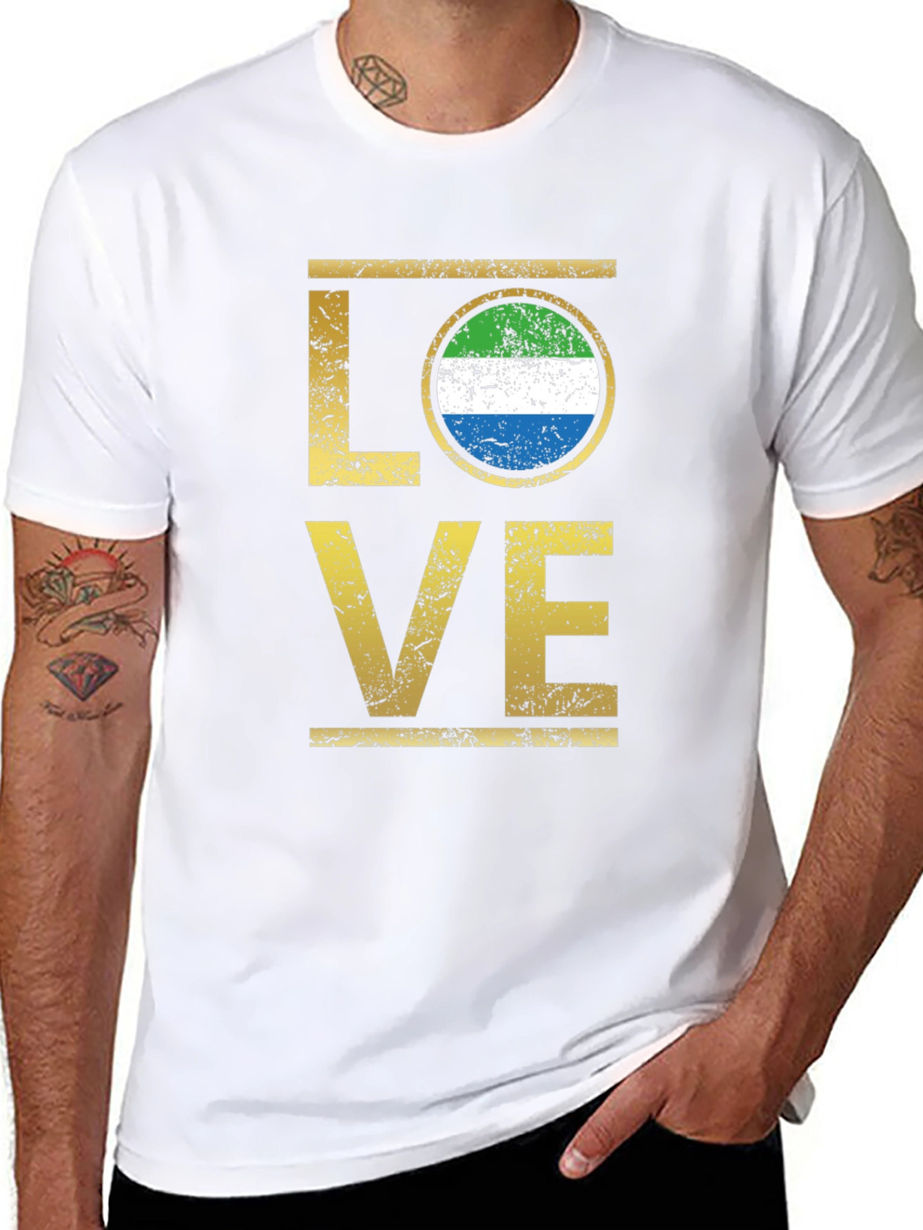 Sierra Leone Flag LOVE T-Shirt