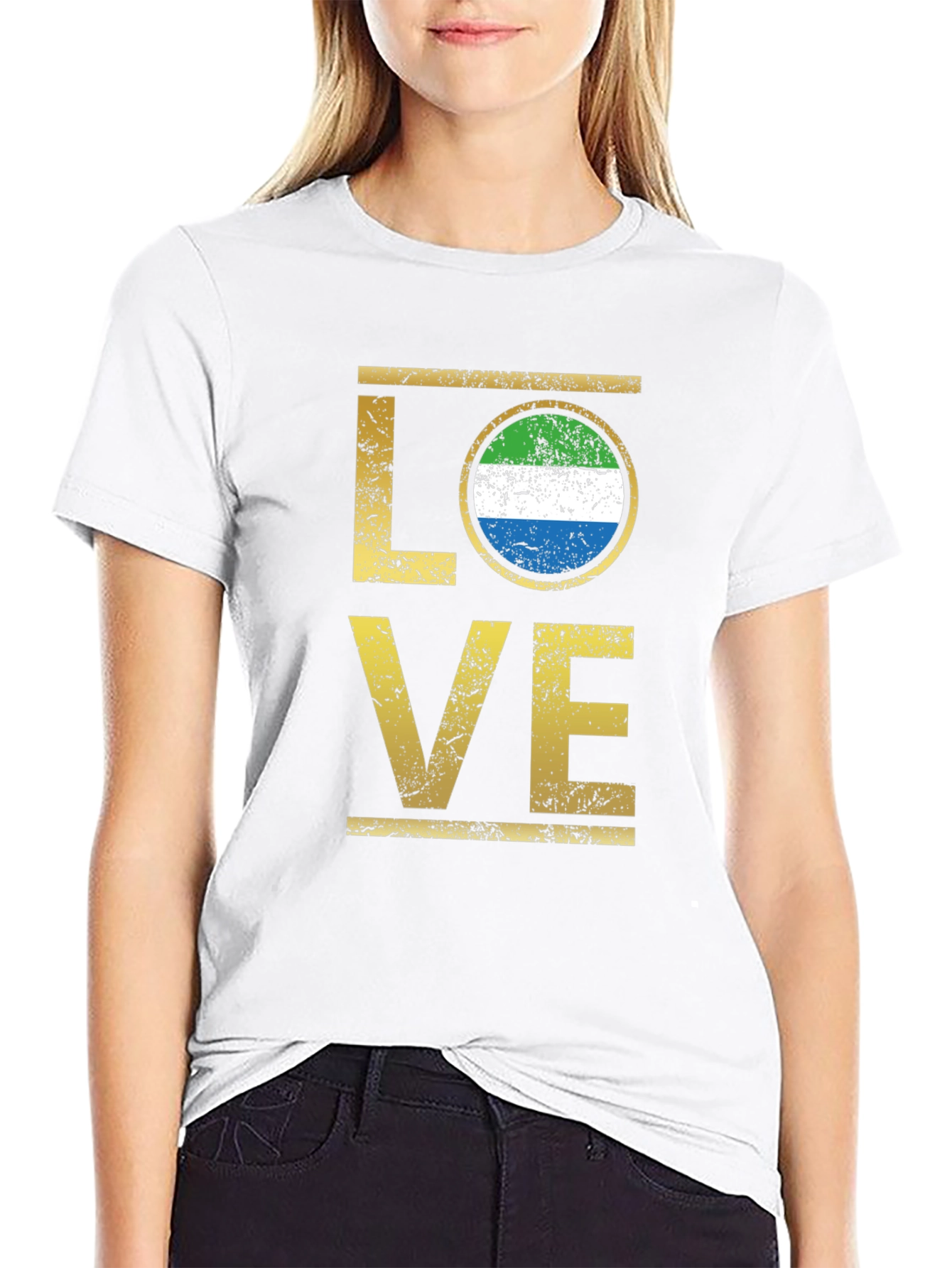 Sierra Leone Flag LOVE T-Shirt