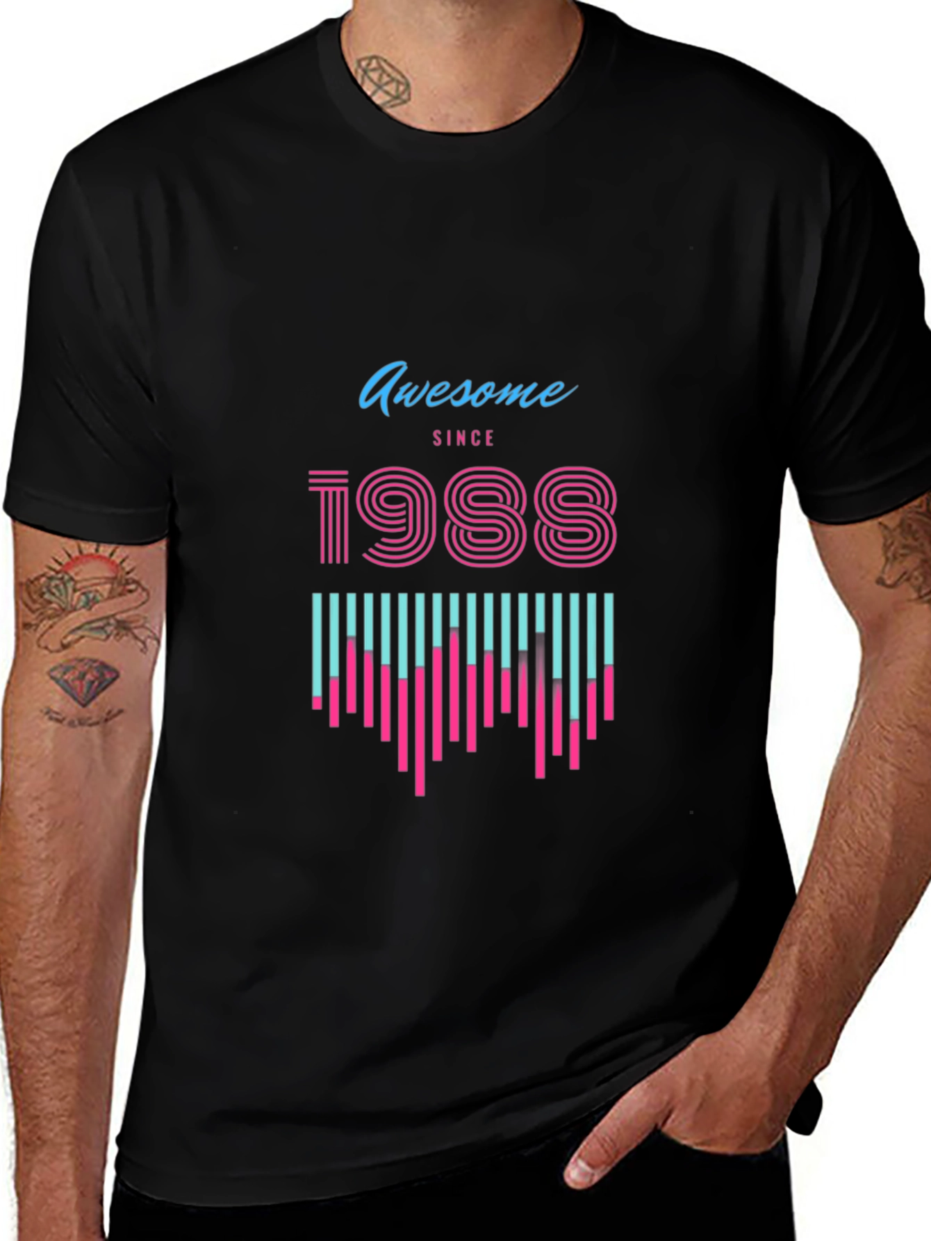 Awesome Since 1988 Graphic Tee - Black