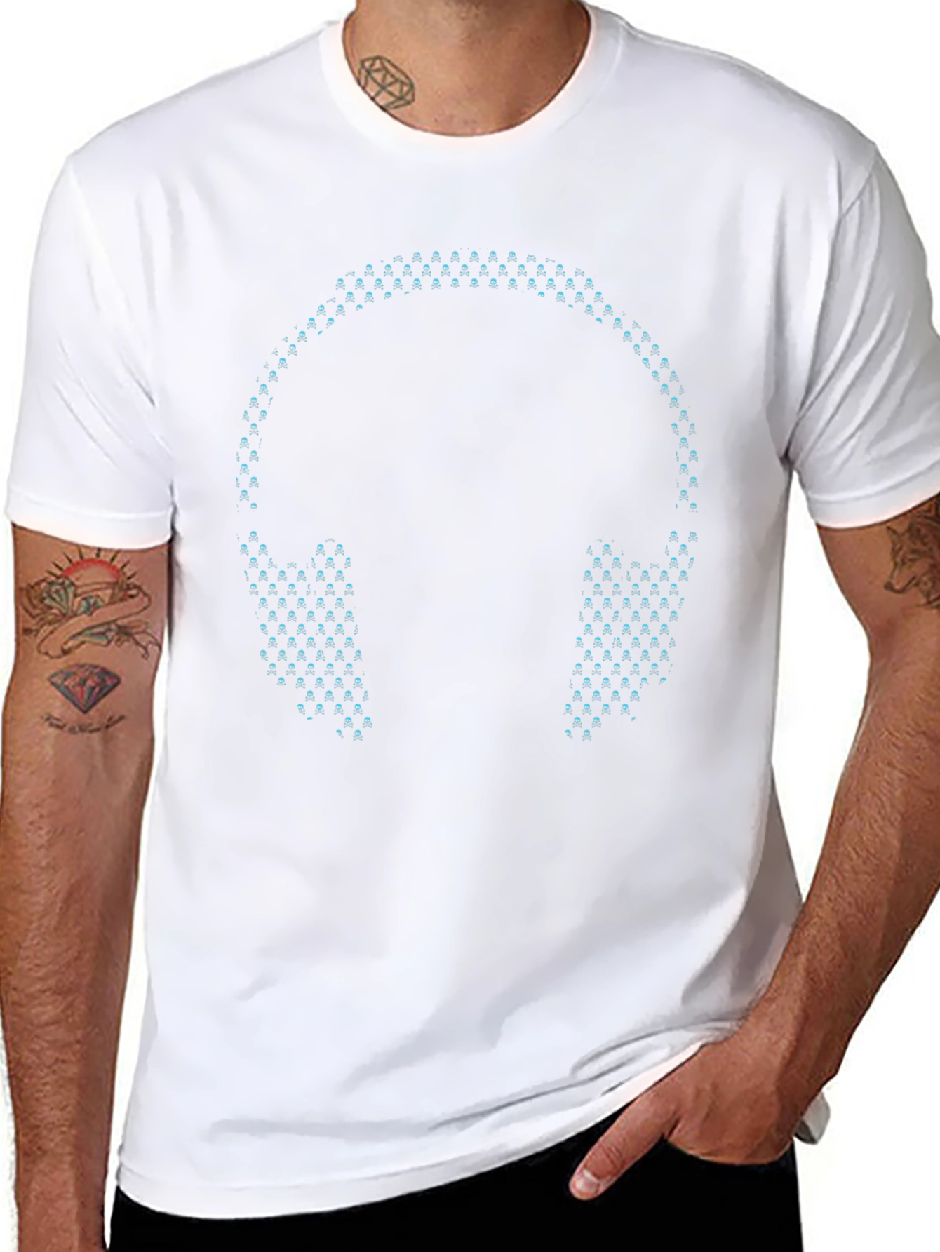 LED Headphones Black T-Shirt
