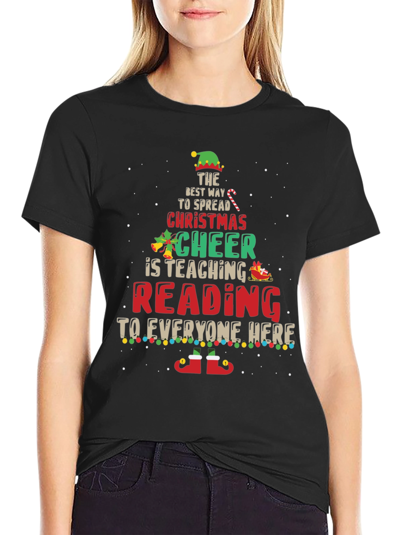 Christmas Reading Teacher T-Shirt