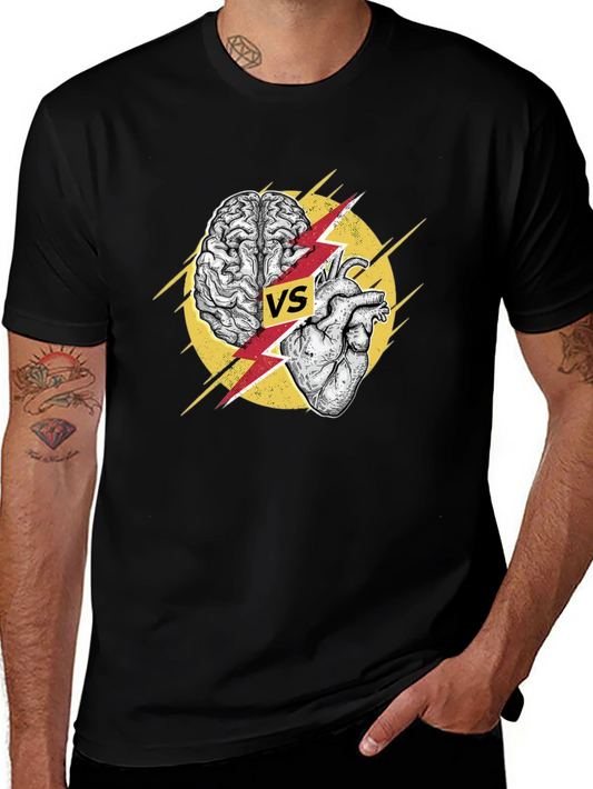 Brain vs Heart Graphic T-Shirt
