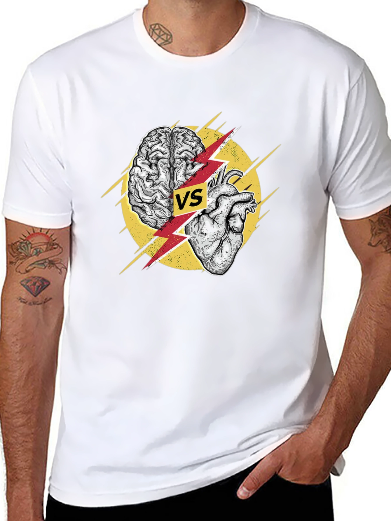 Brain vs Heart Graphic T-Shirt
