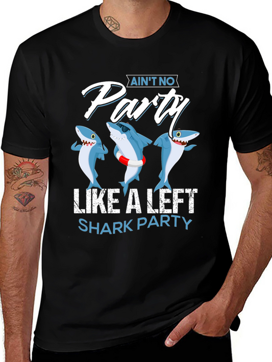 Aint No Party Like a Left Shark Party Black T-Shirt