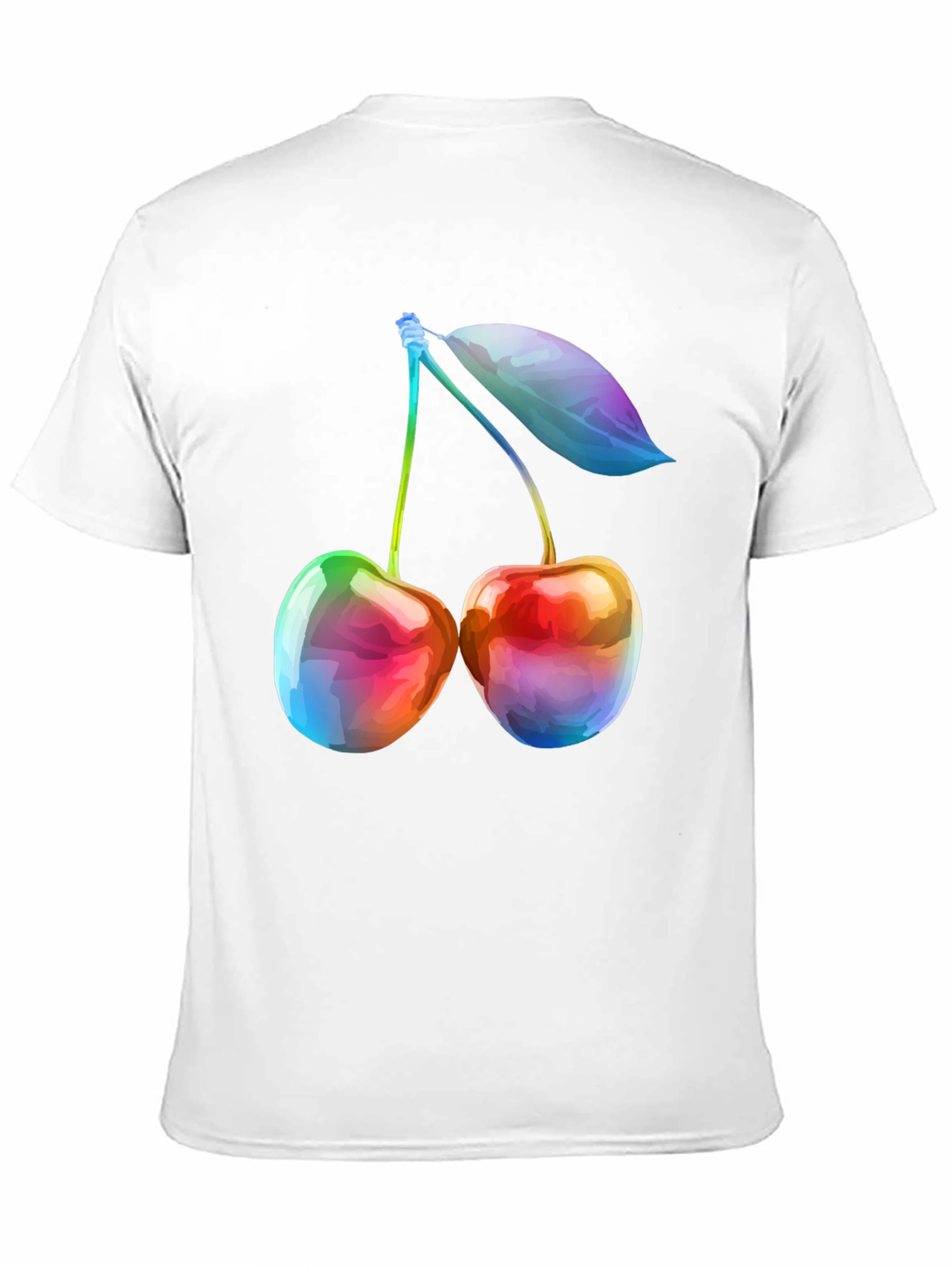 Rainbow Cherry Graphic T-Shirt - Unique Fruit Design