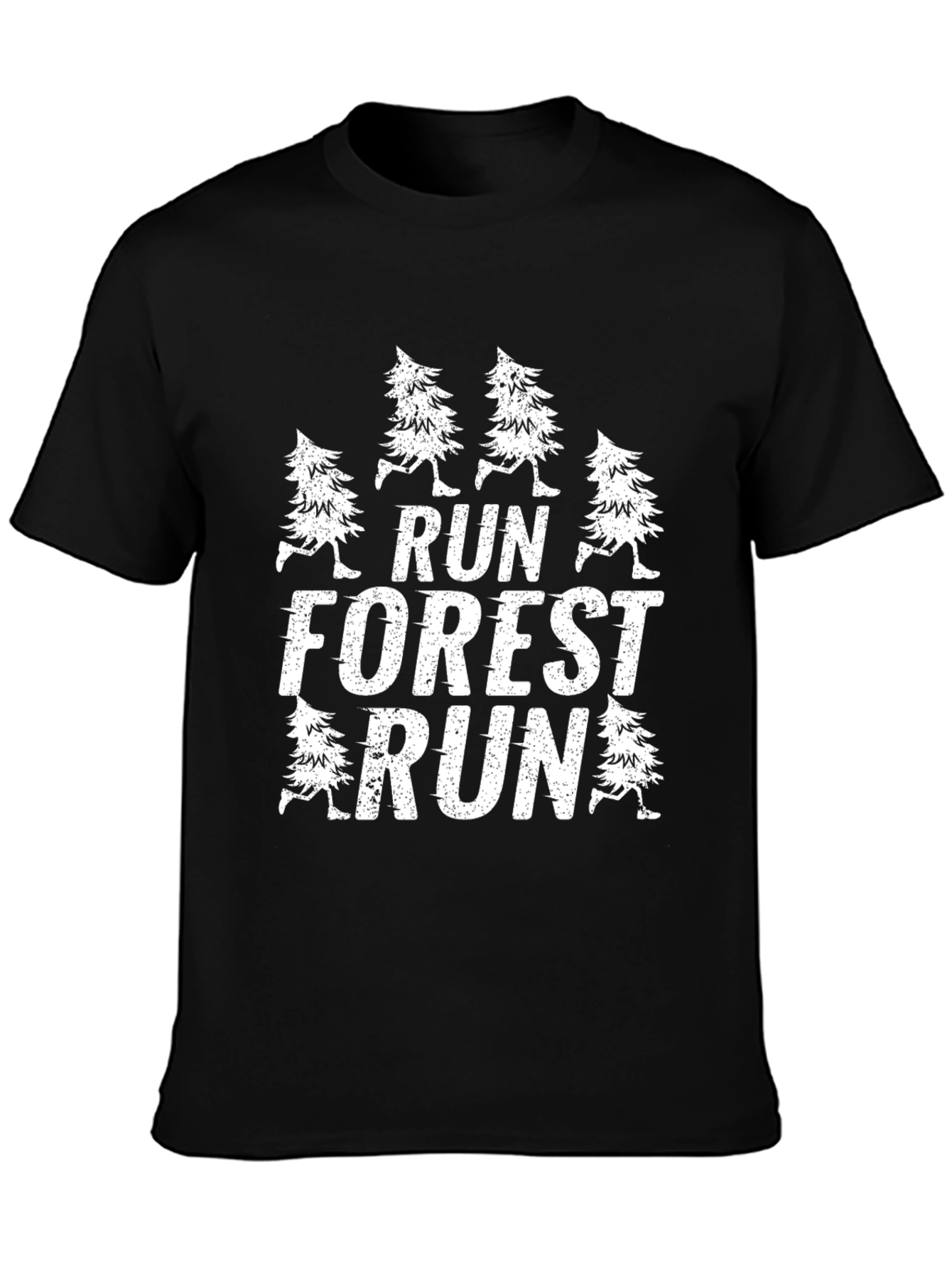 Run Forest Run Black Graphic Tee