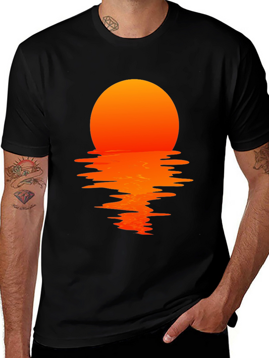 Sunset Reflection Graphic Tee - Stylish Mens T-Shirt