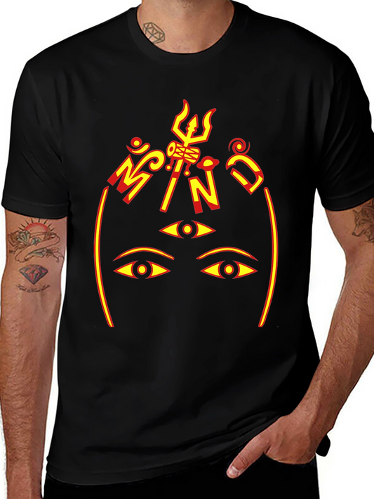 Mystic Eye Graphic Tee - Unique Design Black Cotton Shirt