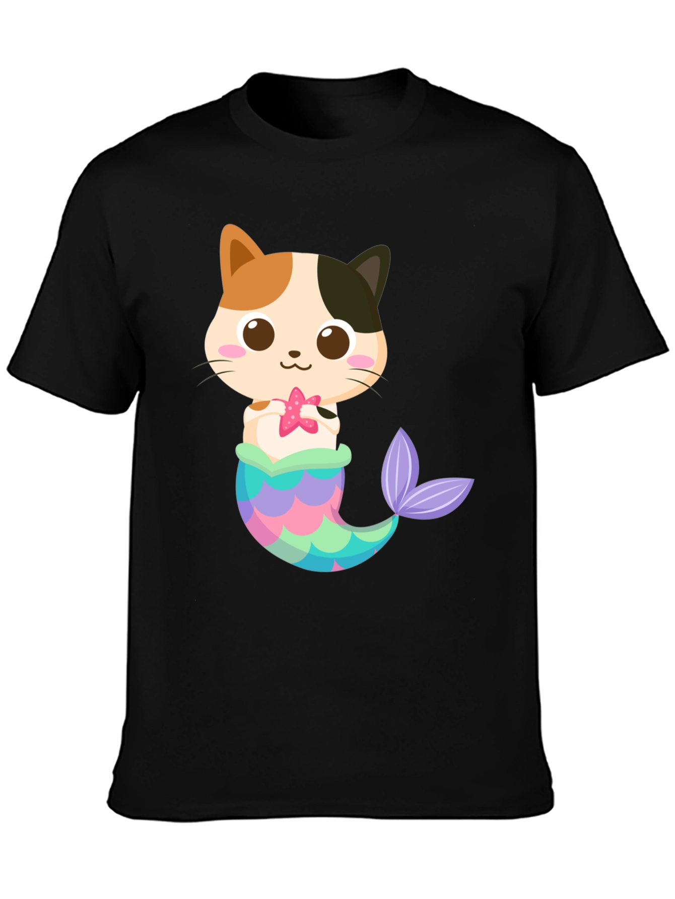 Cute Cat Mermaid Graphic T-Shirt - Whimsical Fun