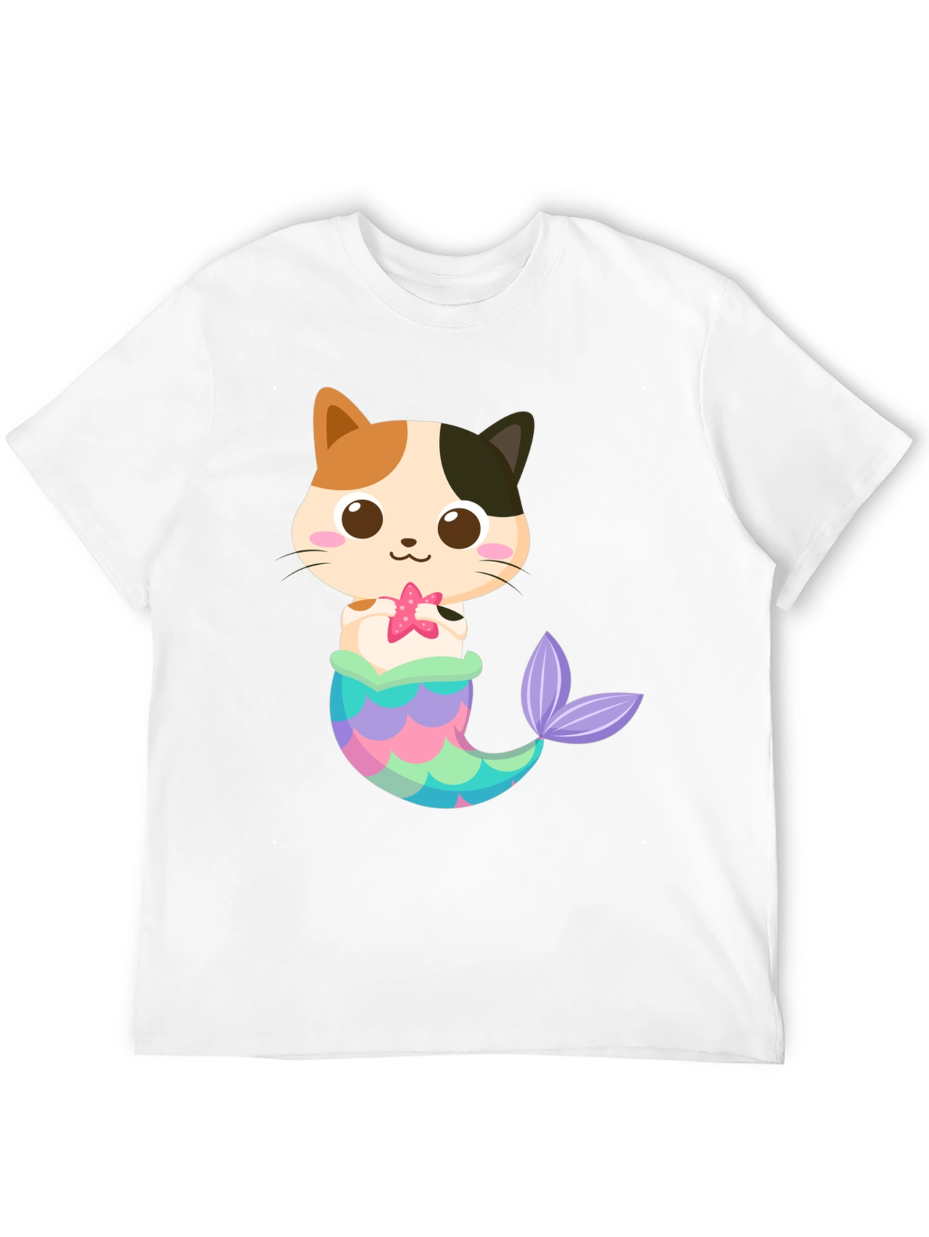 Cute Cat Mermaid Graphic T-Shirt - Whimsical Fun