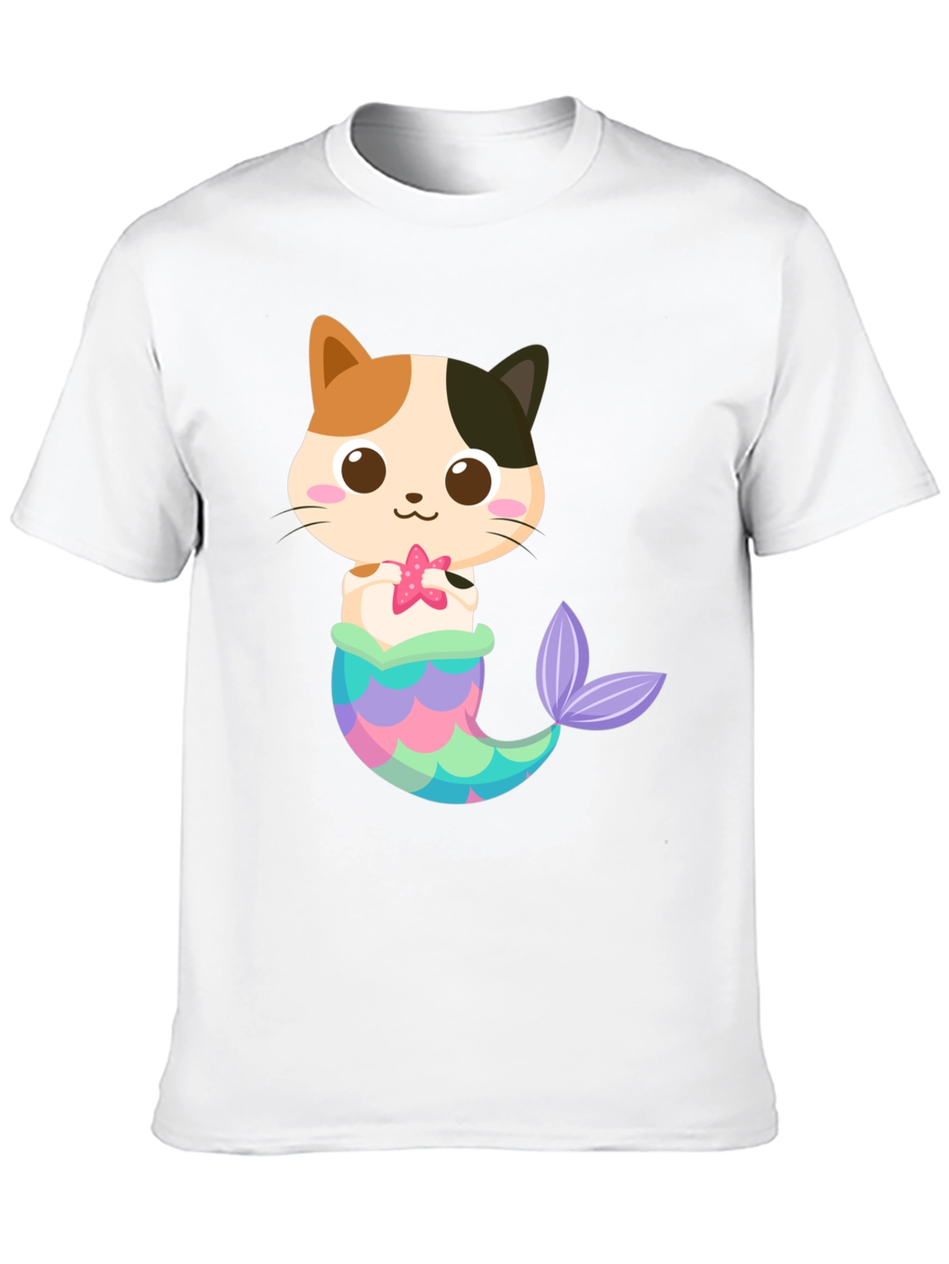 Cute Cat Mermaid Graphic T-Shirt - Whimsical Fun