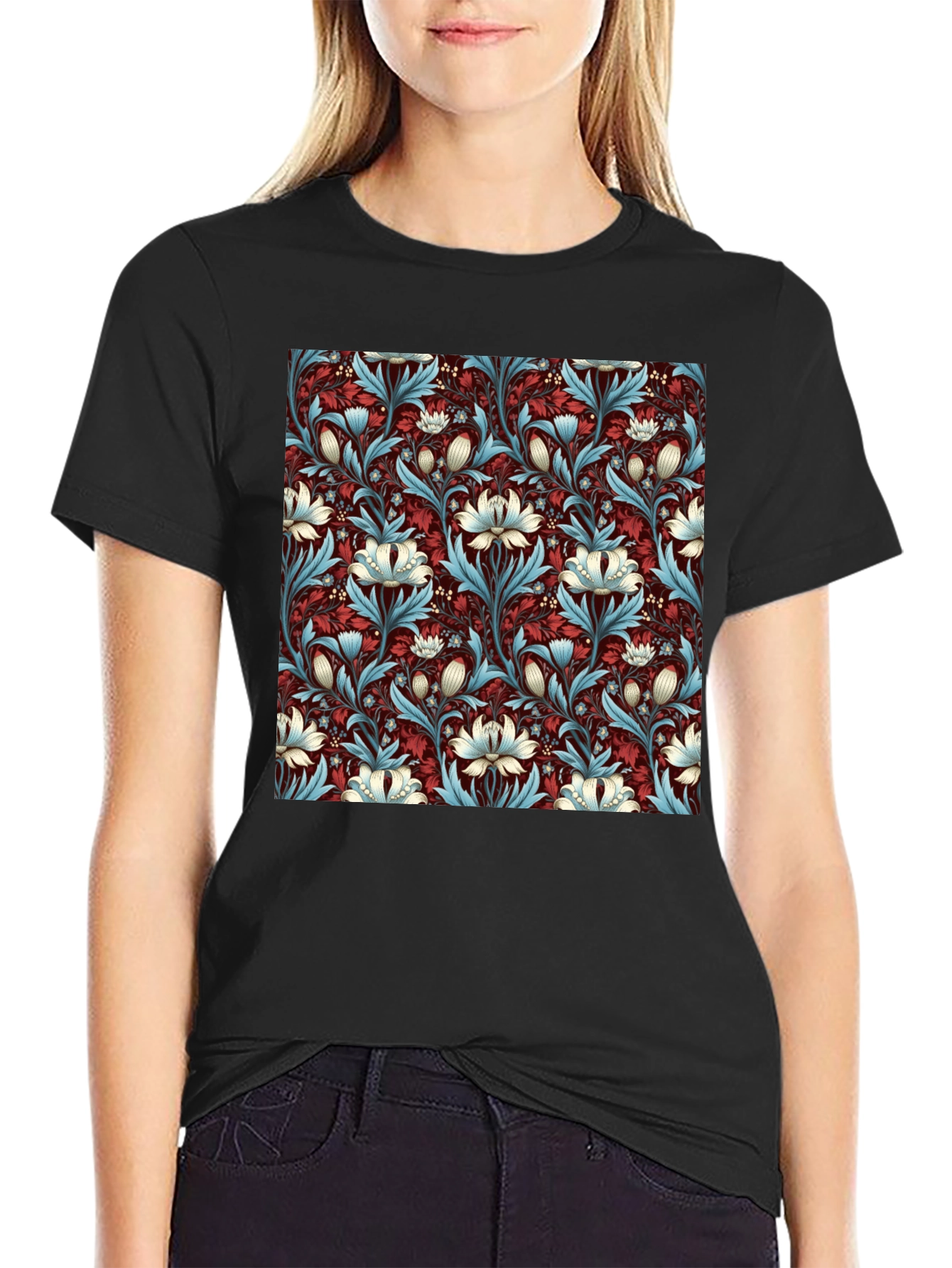 Floral Pattern T-Shirt - Modern Botanical Design