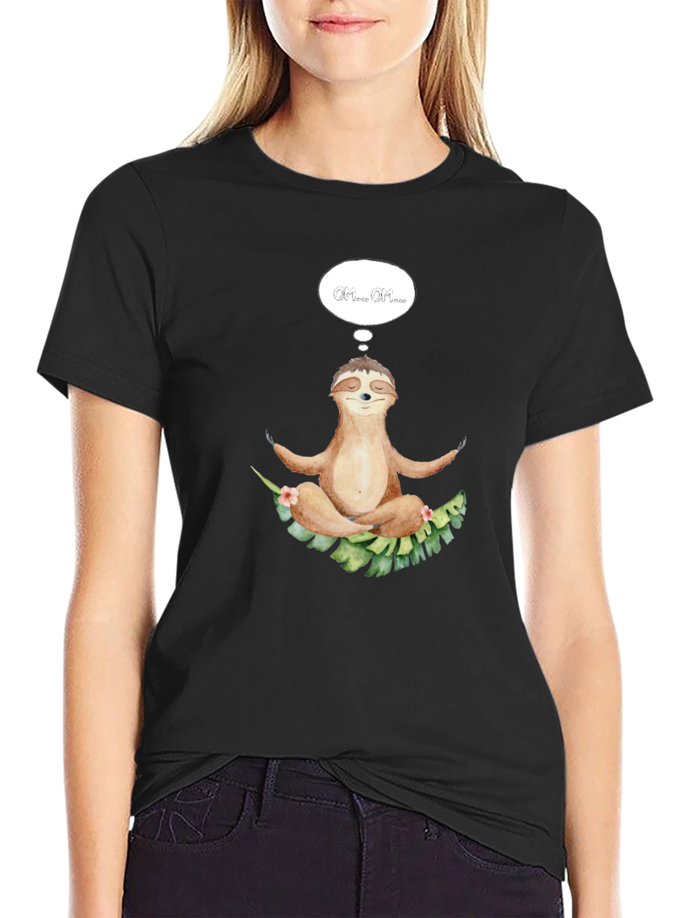 Meditating Sloth T-Shirt - Relaxed Zen Style