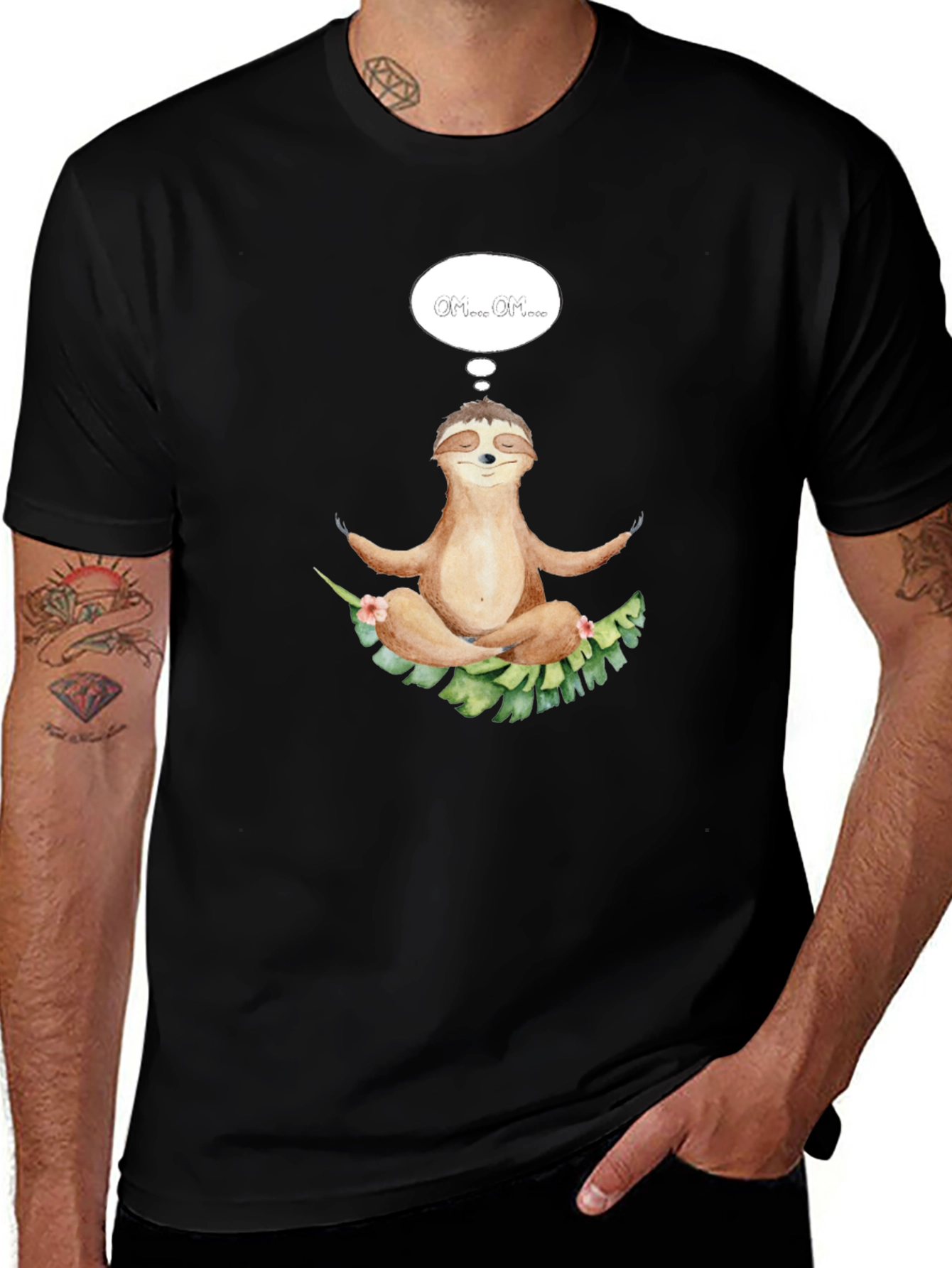 Meditating Sloth T-Shirt - Relaxed Zen Style