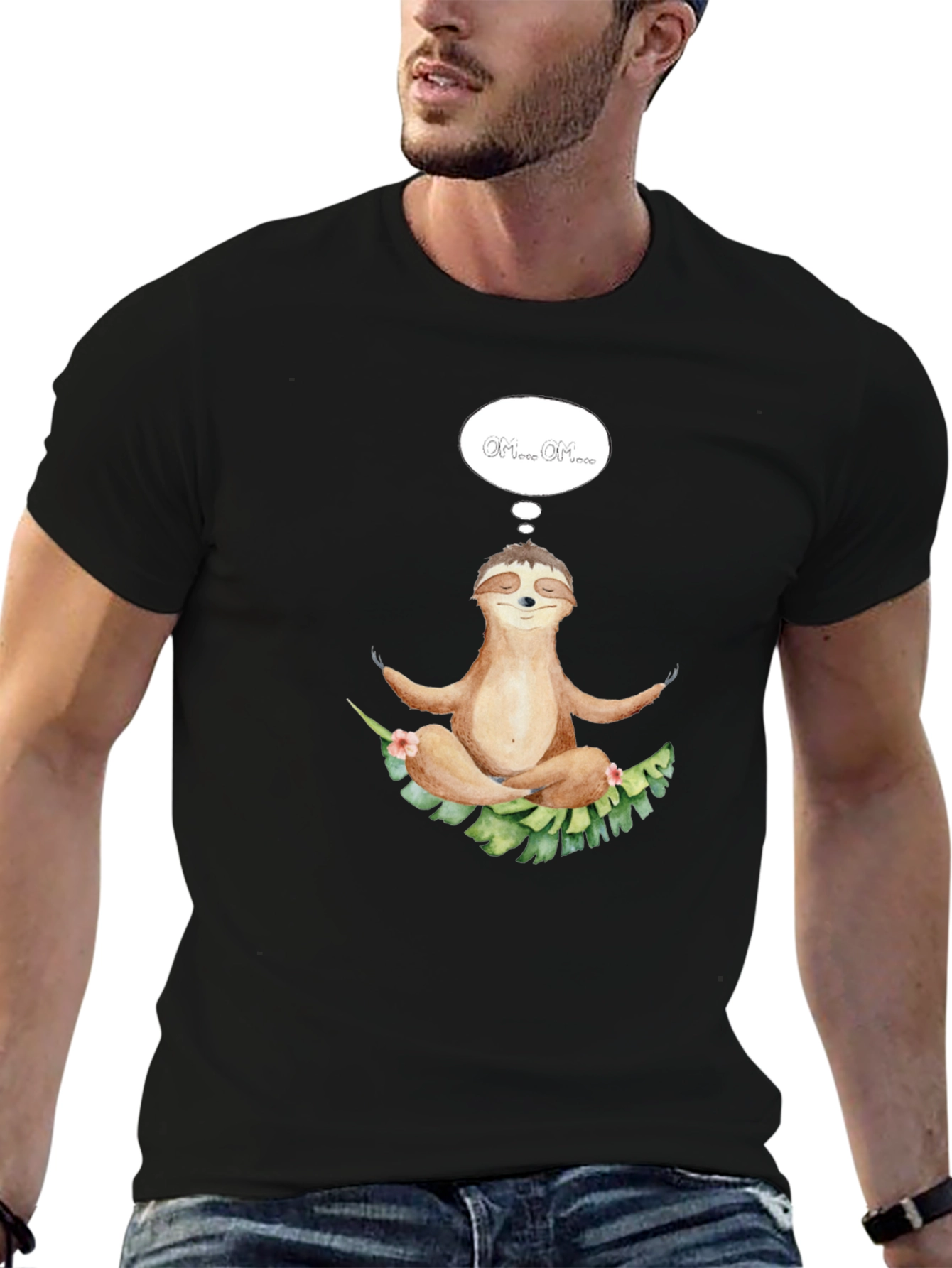 Meditating Sloth T-Shirt - Relaxed Zen Style