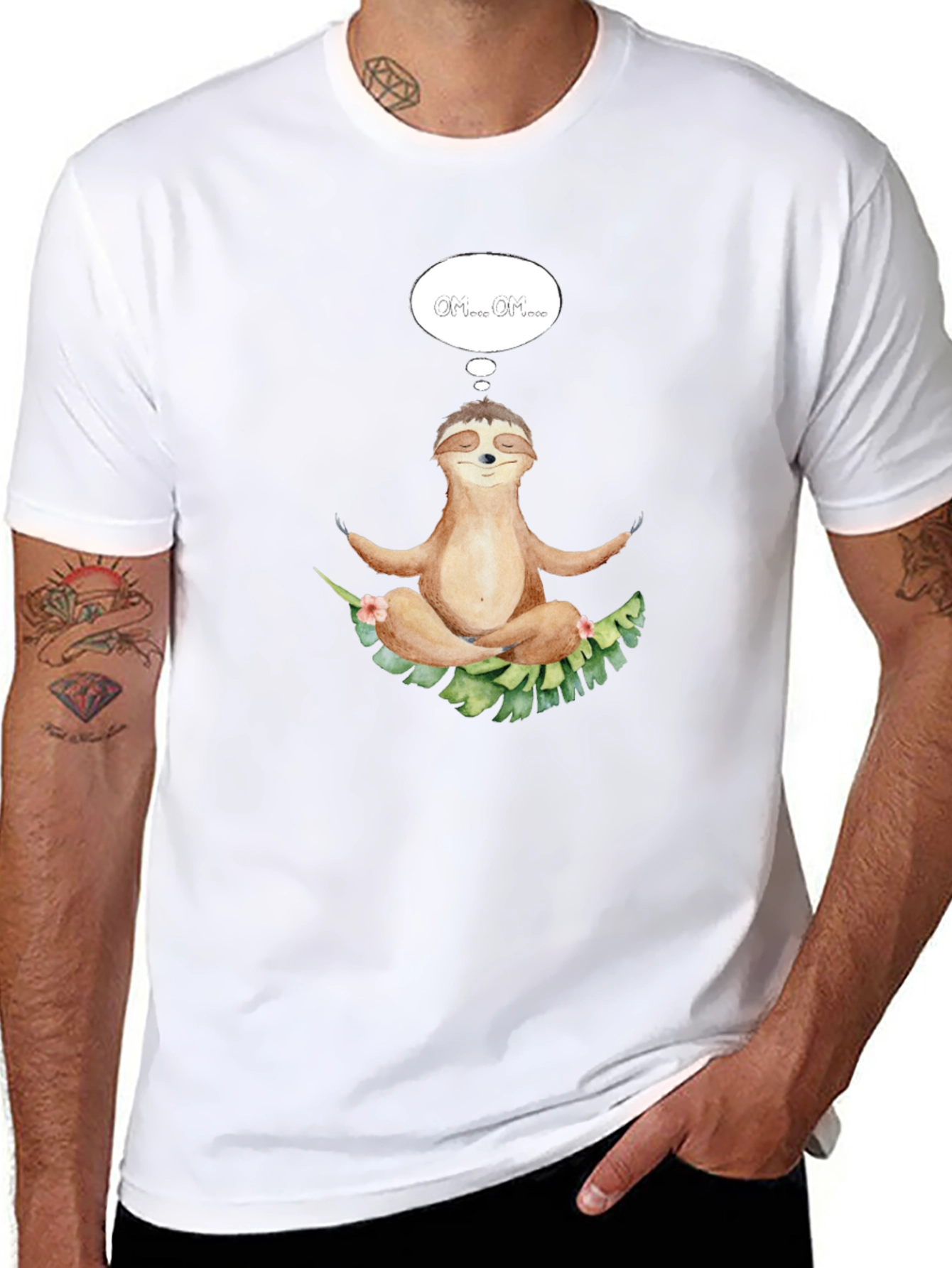 Meditating Sloth T-Shirt - Relaxed Zen Style