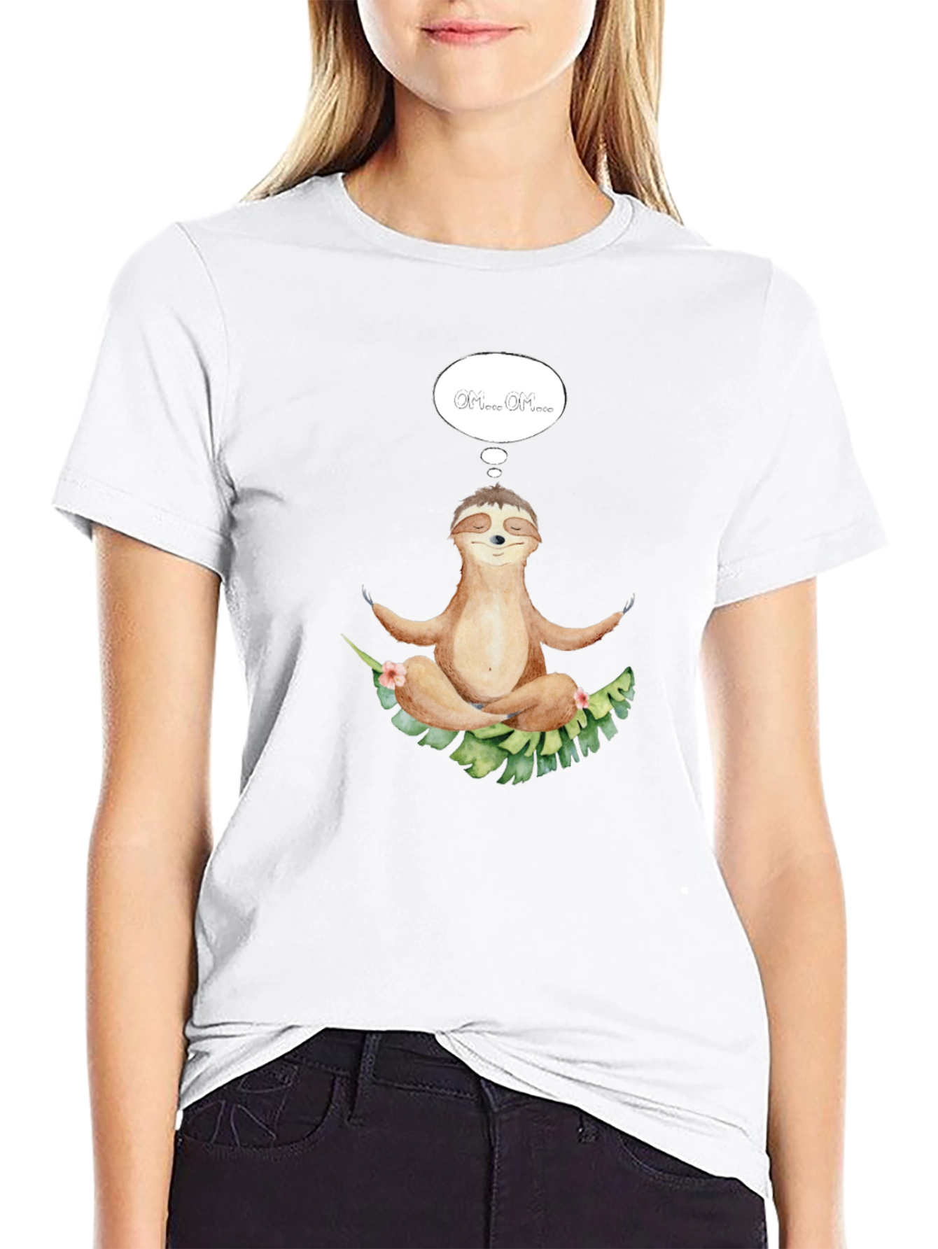 Meditating Sloth T-Shirt - Relaxed Zen Style