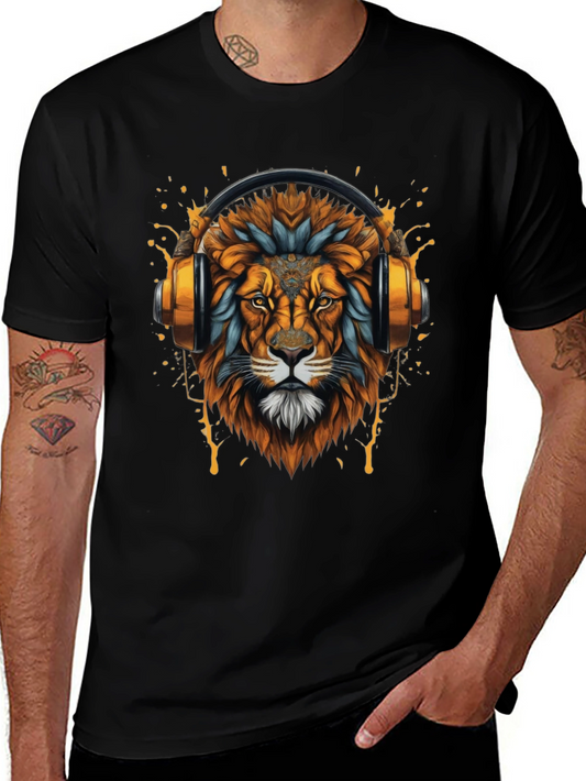 Lion Headphone Graphic T-Shirt