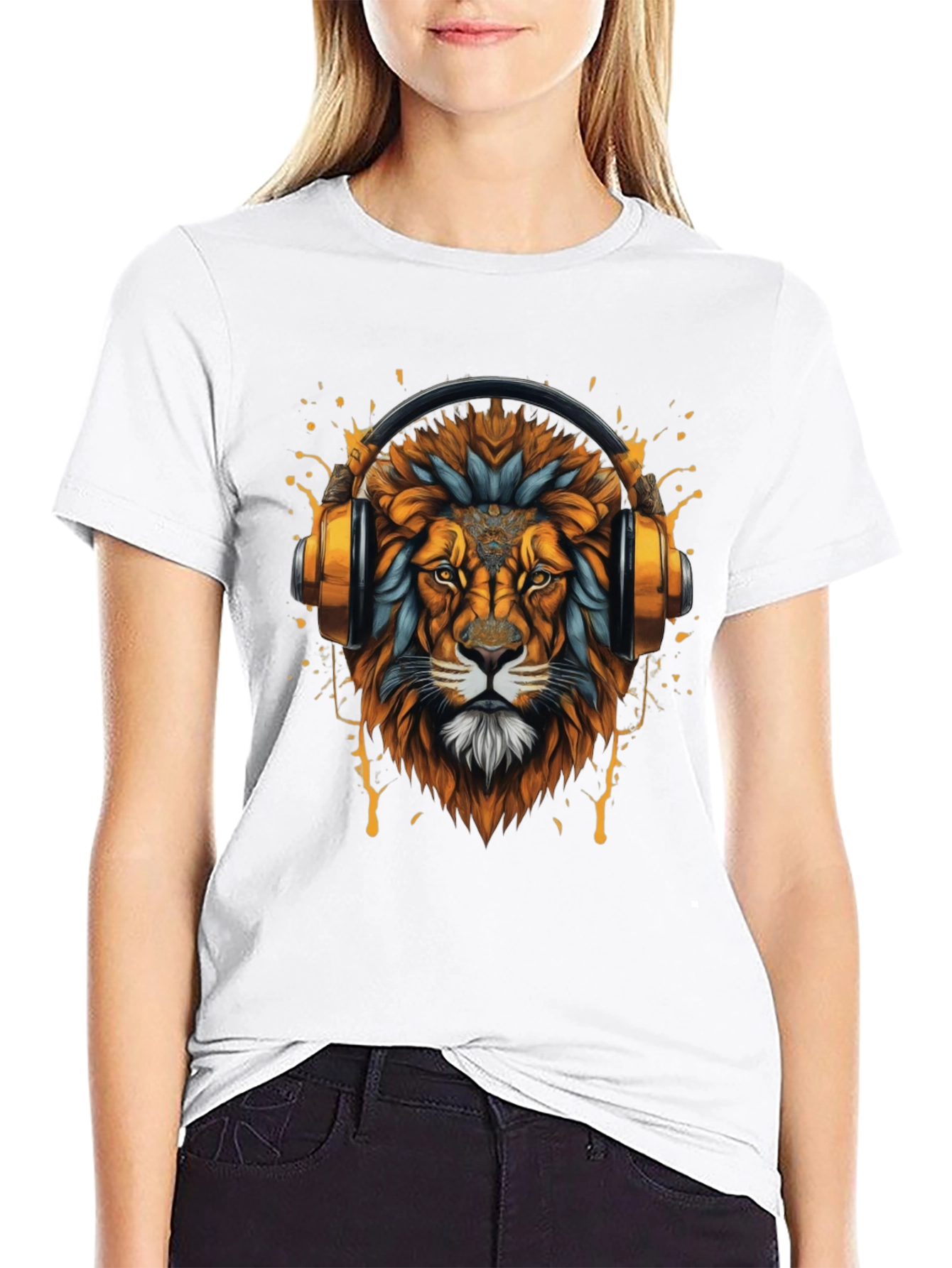 Lion Headphone Graphic T-Shirt