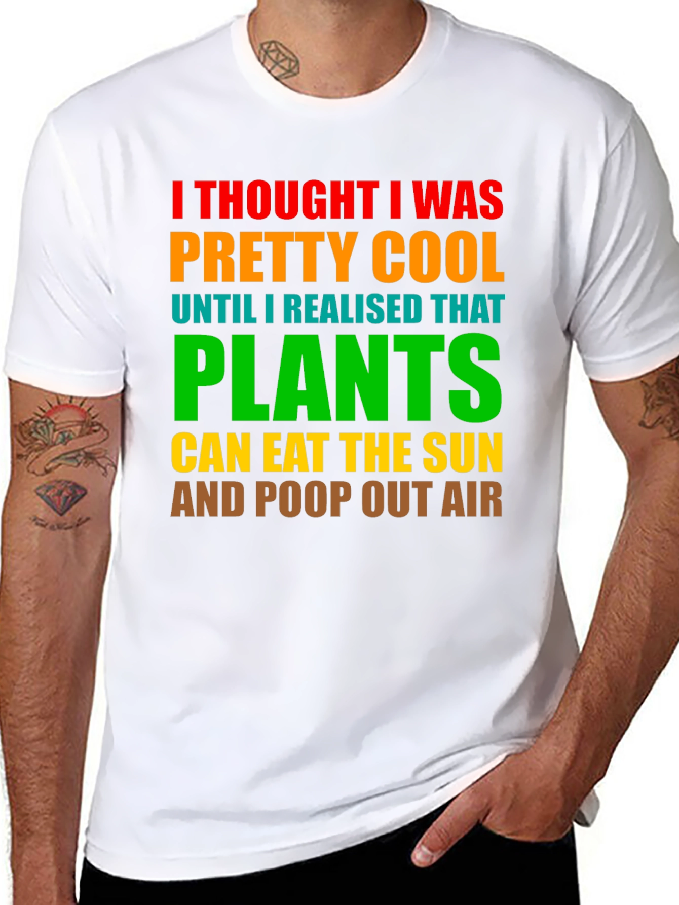 Plants Eat Sun Funny T-Shirt Cool Graphic Tee