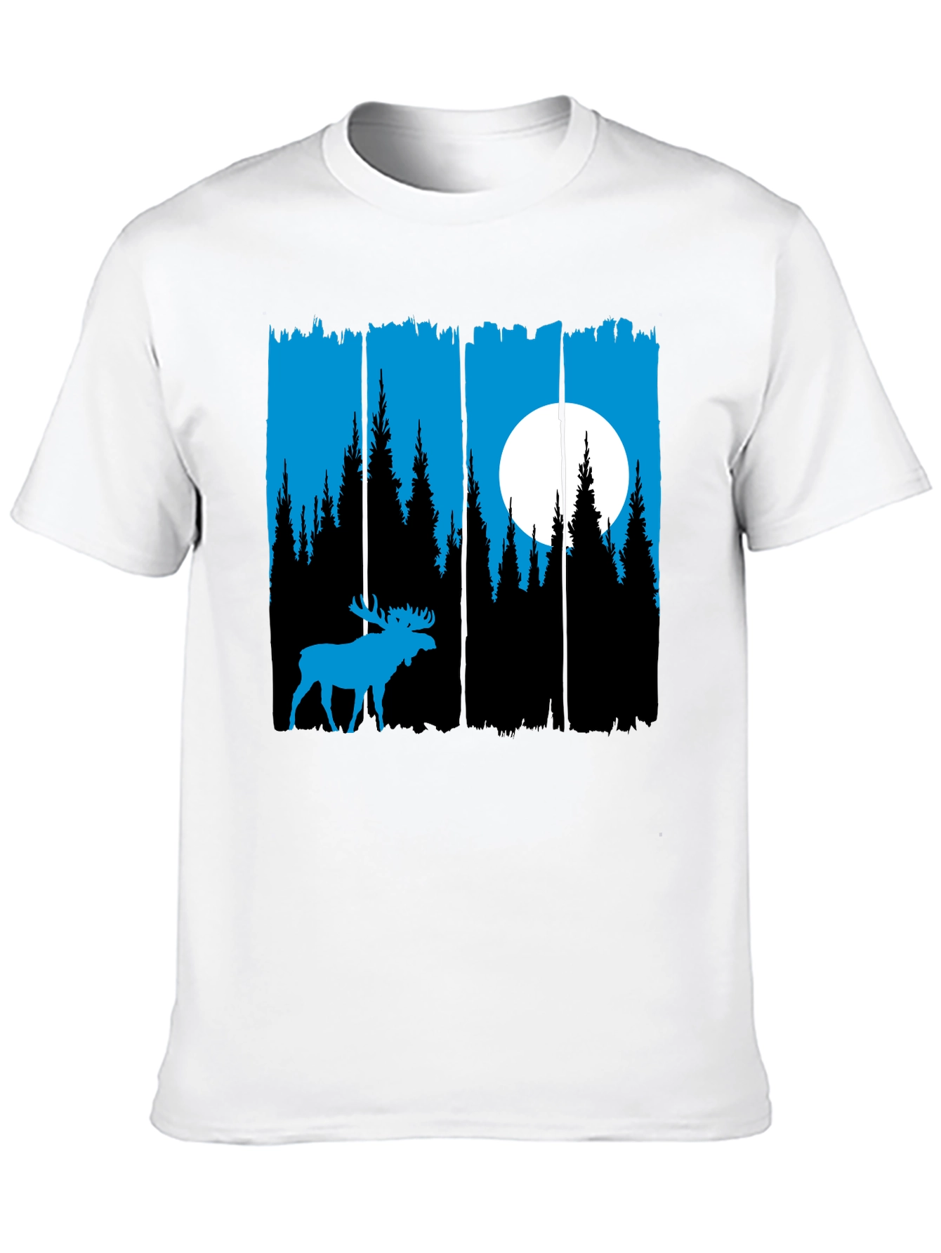 Moose Forest Graphic Tee - Black Unisex Shirt