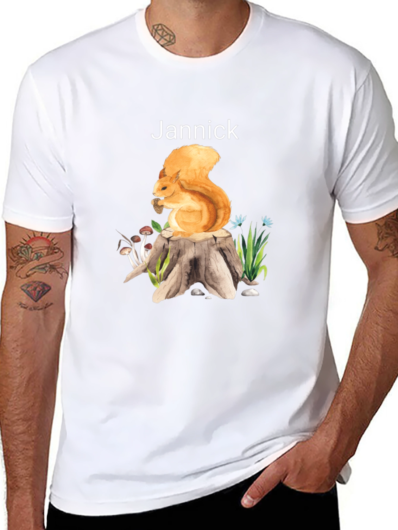 Squirrel Stump Black T-Shirt - Jannick