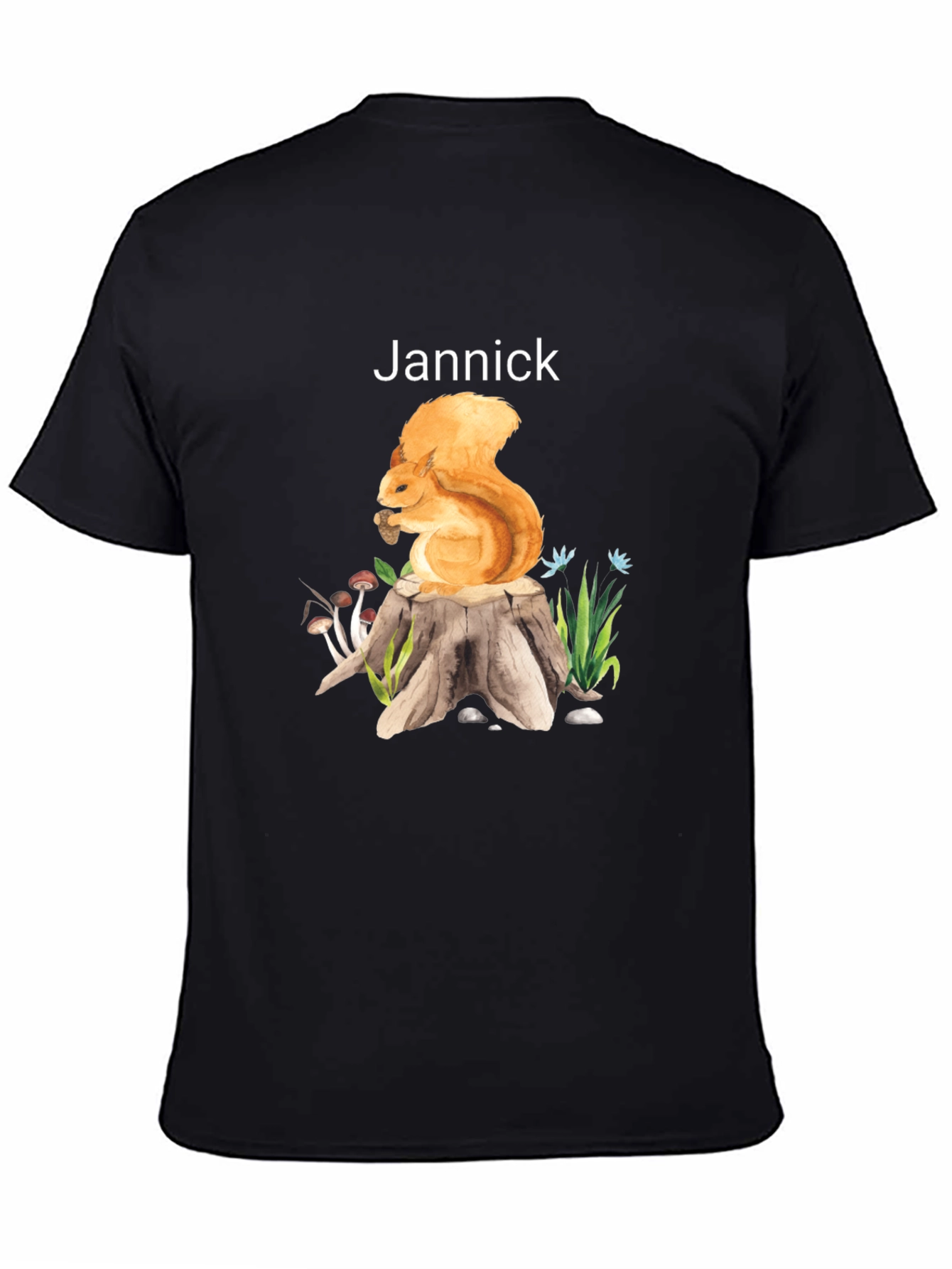Squirrel Stump Black T-Shirt - Jannick