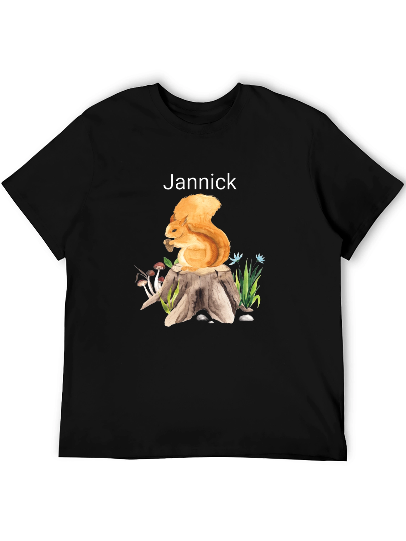 Squirrel Stump Black T-Shirt - Jannick