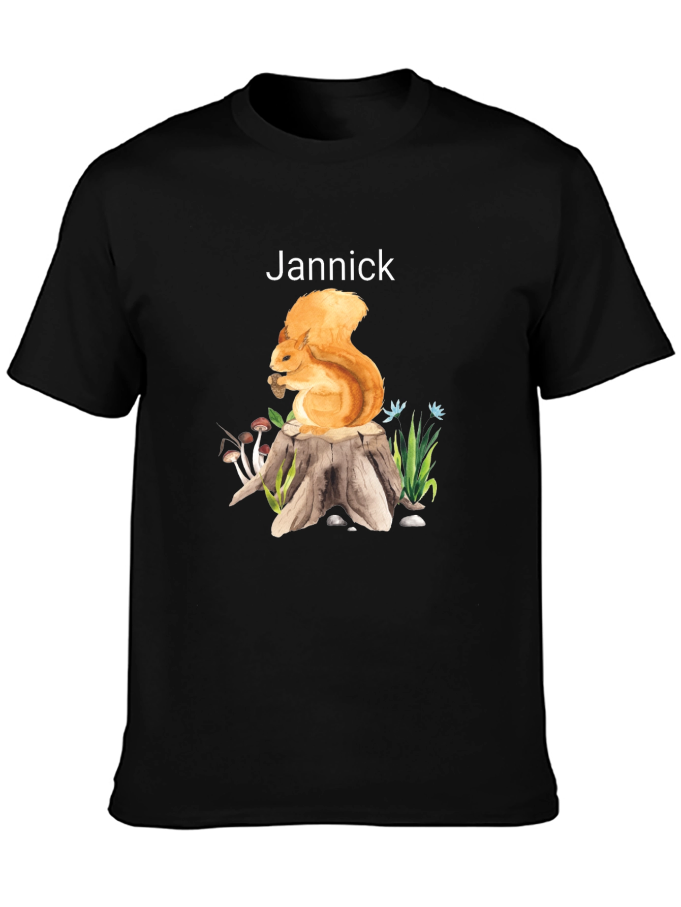 Squirrel Stump Black T-Shirt - Jannick