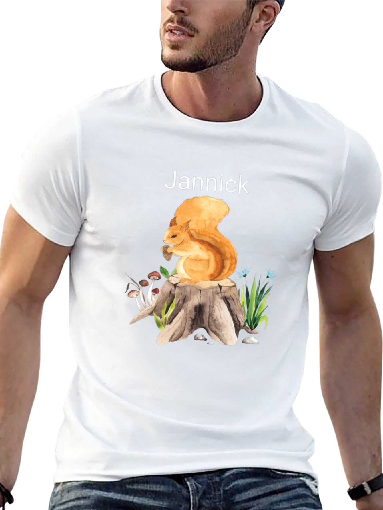 Squirrel Stump Black T-Shirt - Jannick