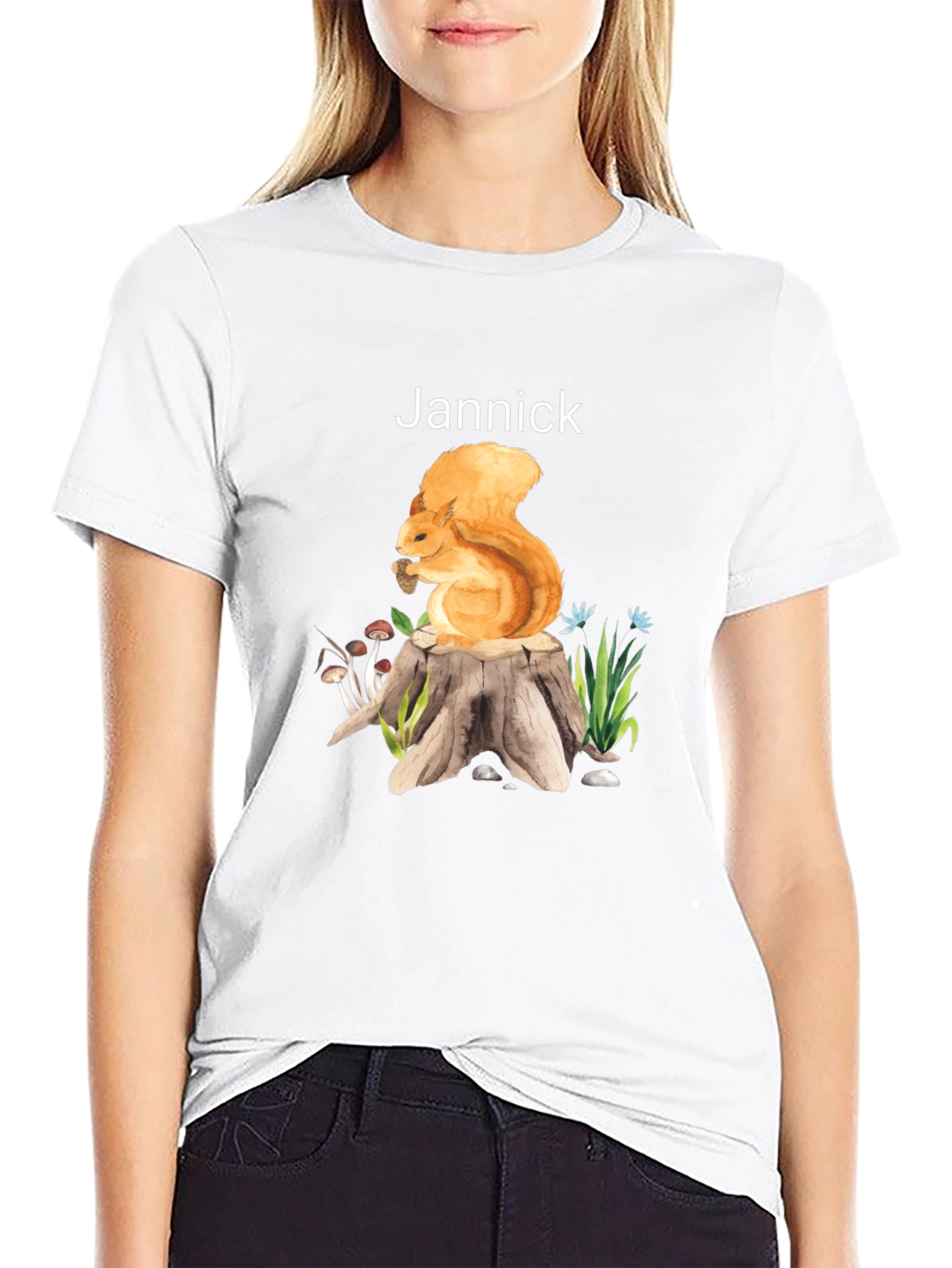 Squirrel Stump Black T-Shirt - Jannick