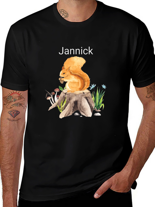 Squirrel Stump Black T-Shirt - Jannick