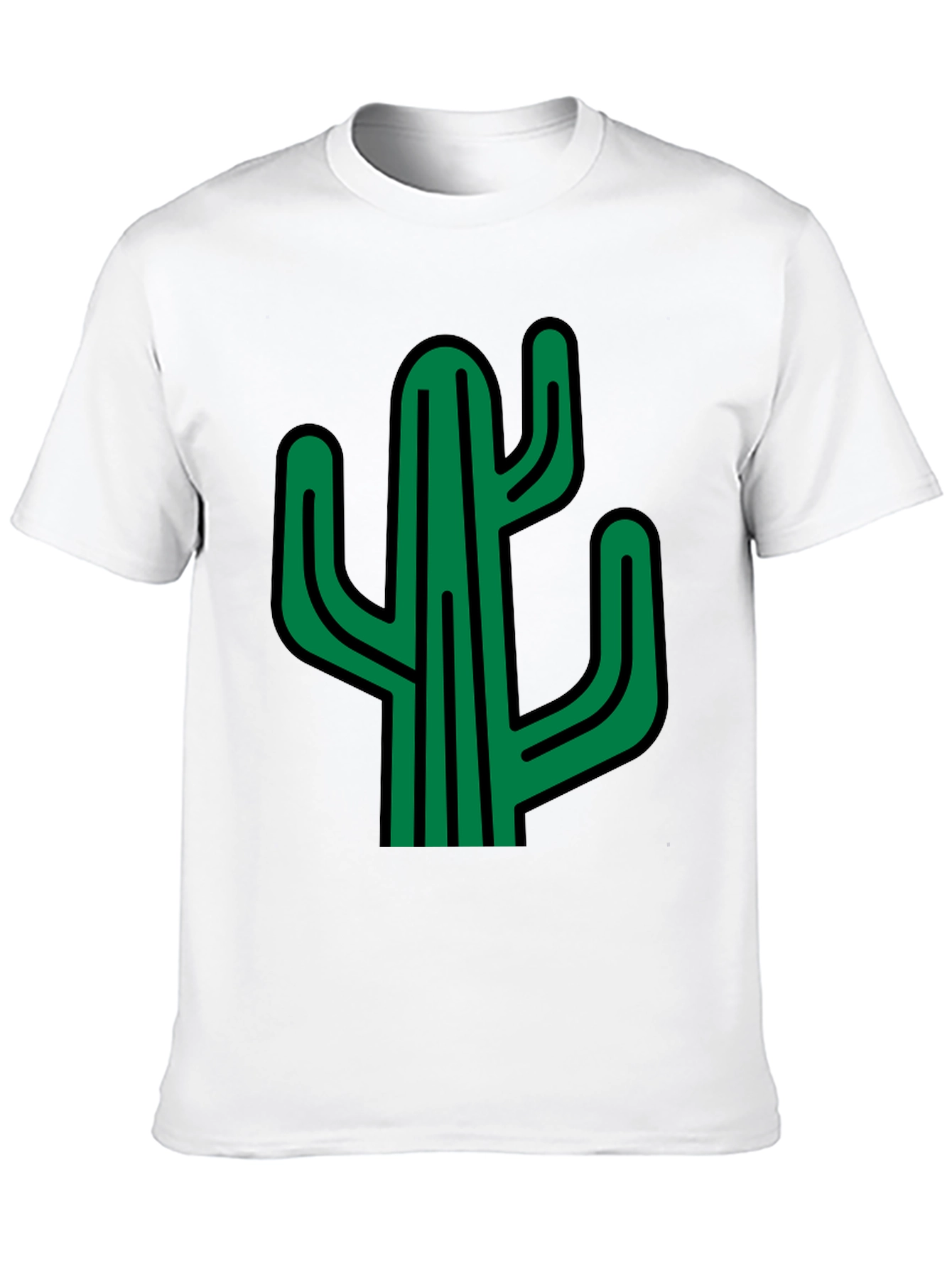 Cactus Graphic Print Black T-Shirt