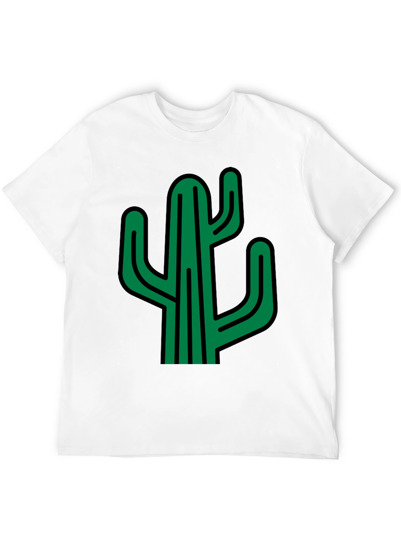 Cactus Graphic Print Black T-Shirt