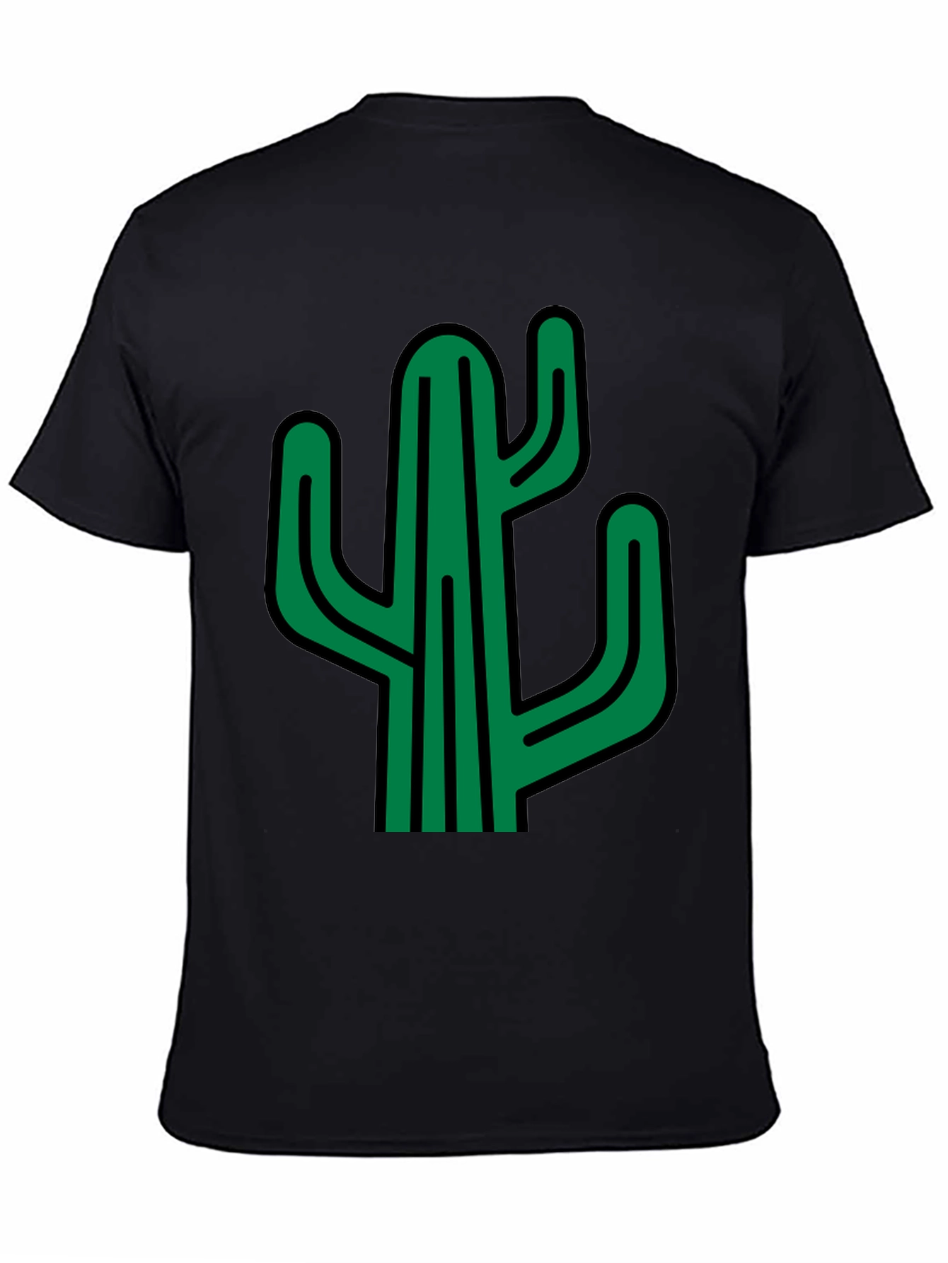 Cactus Graphic Print Black T-Shirt
