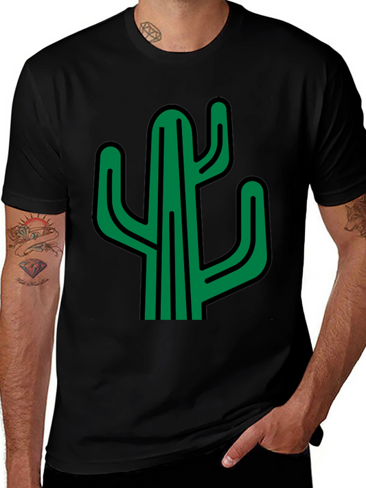 Cactus Graphic Print Black T-Shirt