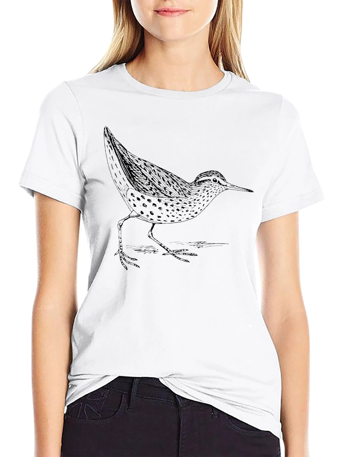 Bird Graphic Print Black T-Shirt