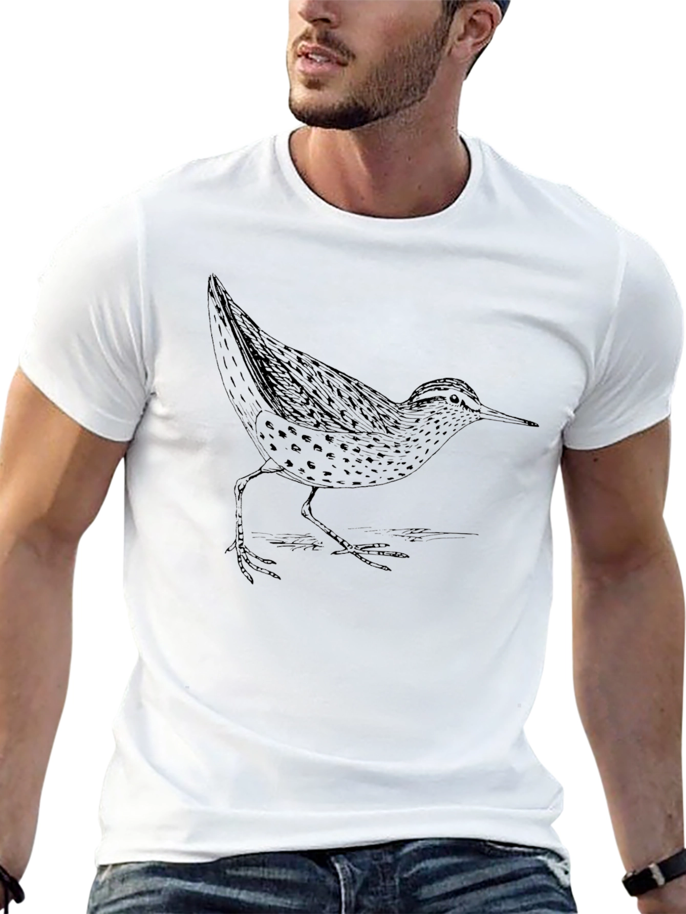 Bird Graphic Print Black T-Shirt