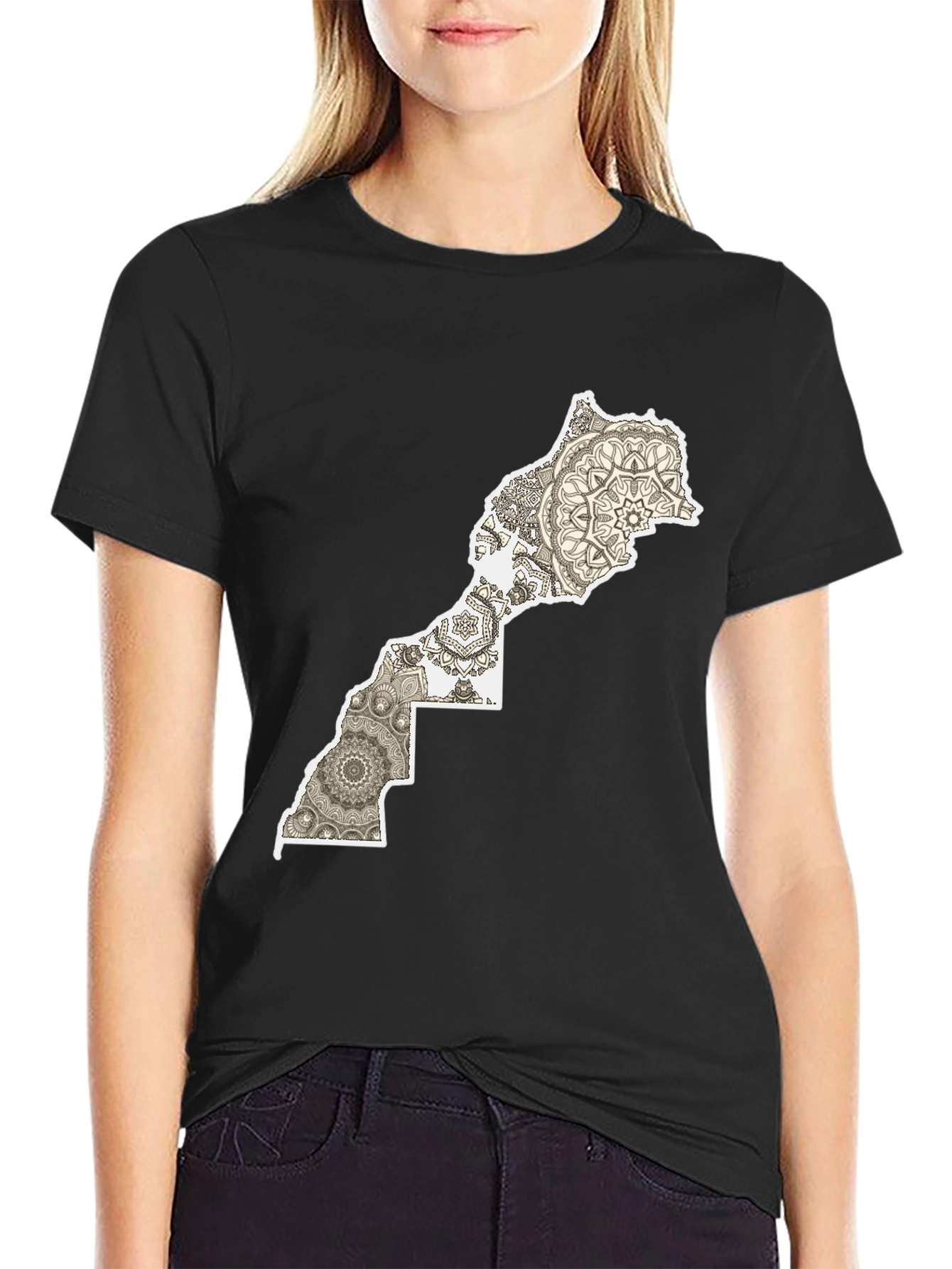 Morocco Map Mandala T-Shirt