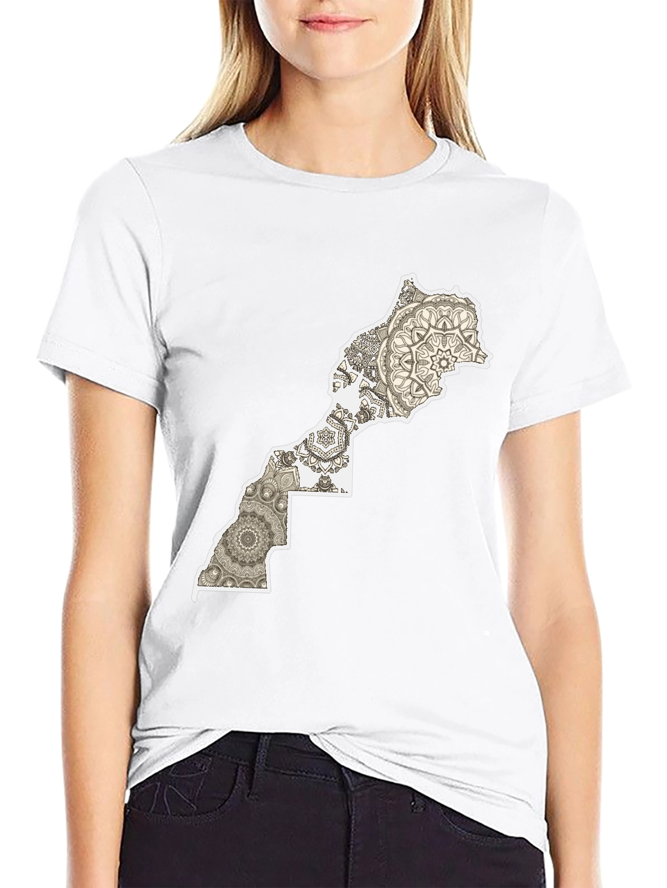 Morocco Map Mandala T-Shirt