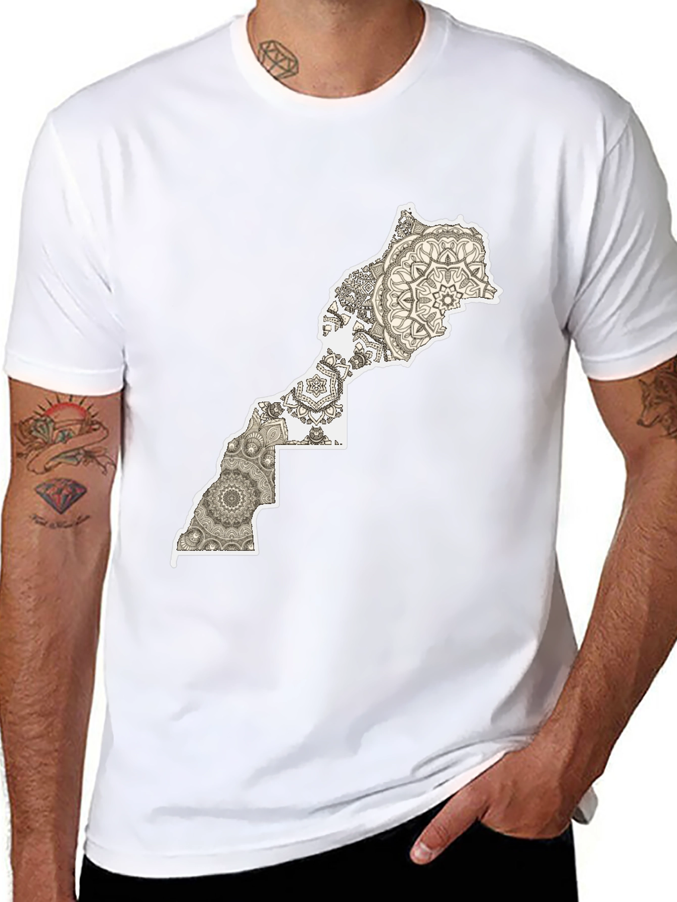 Morocco Map Mandala T-Shirt