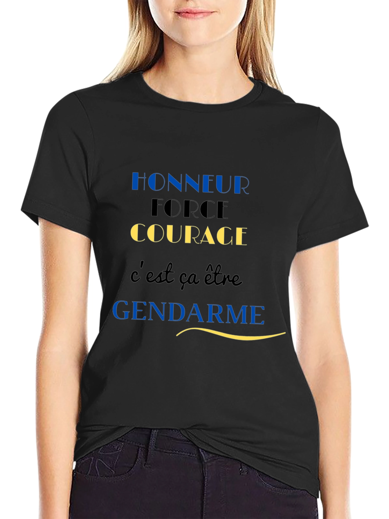 Honour Courage Gendarme Black T-Shirt